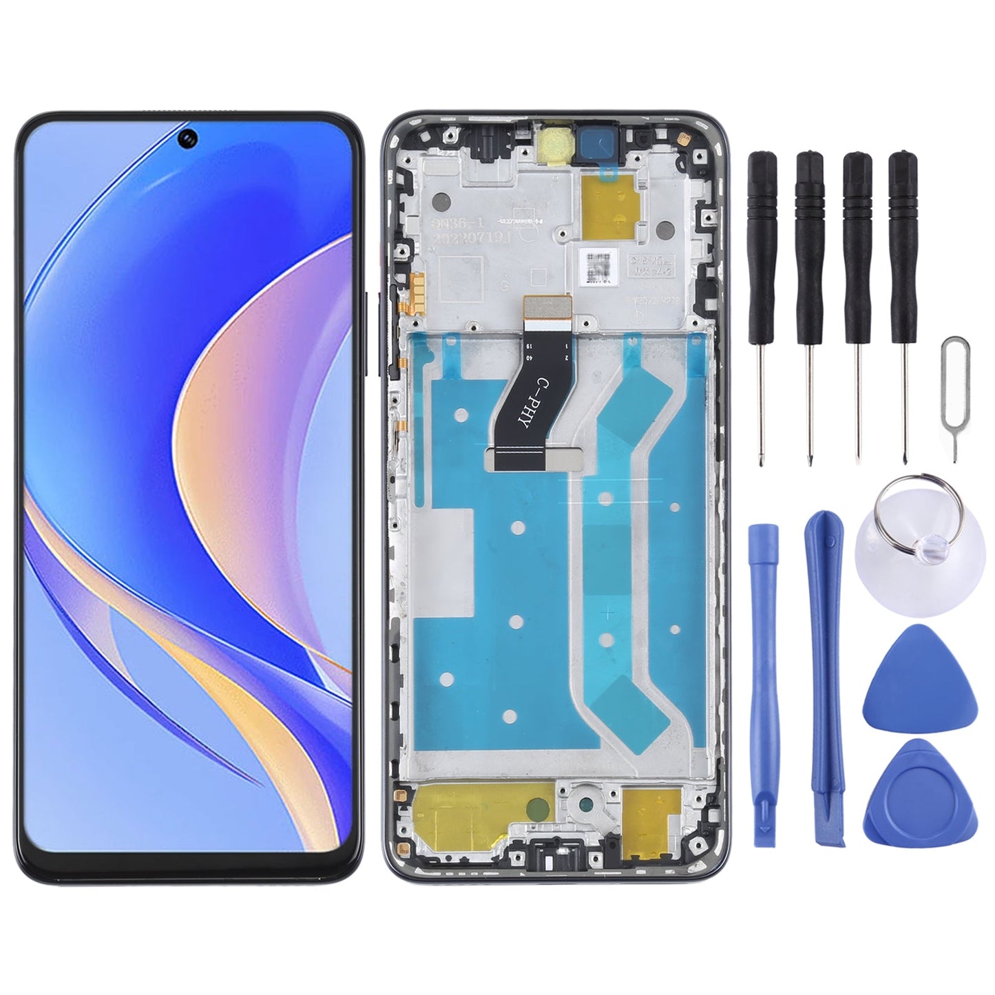 Original LCD Screen For Huawei Nova Y90 / Enjoy 50 Pro Digitizer Full Assembly with Frame(Black)