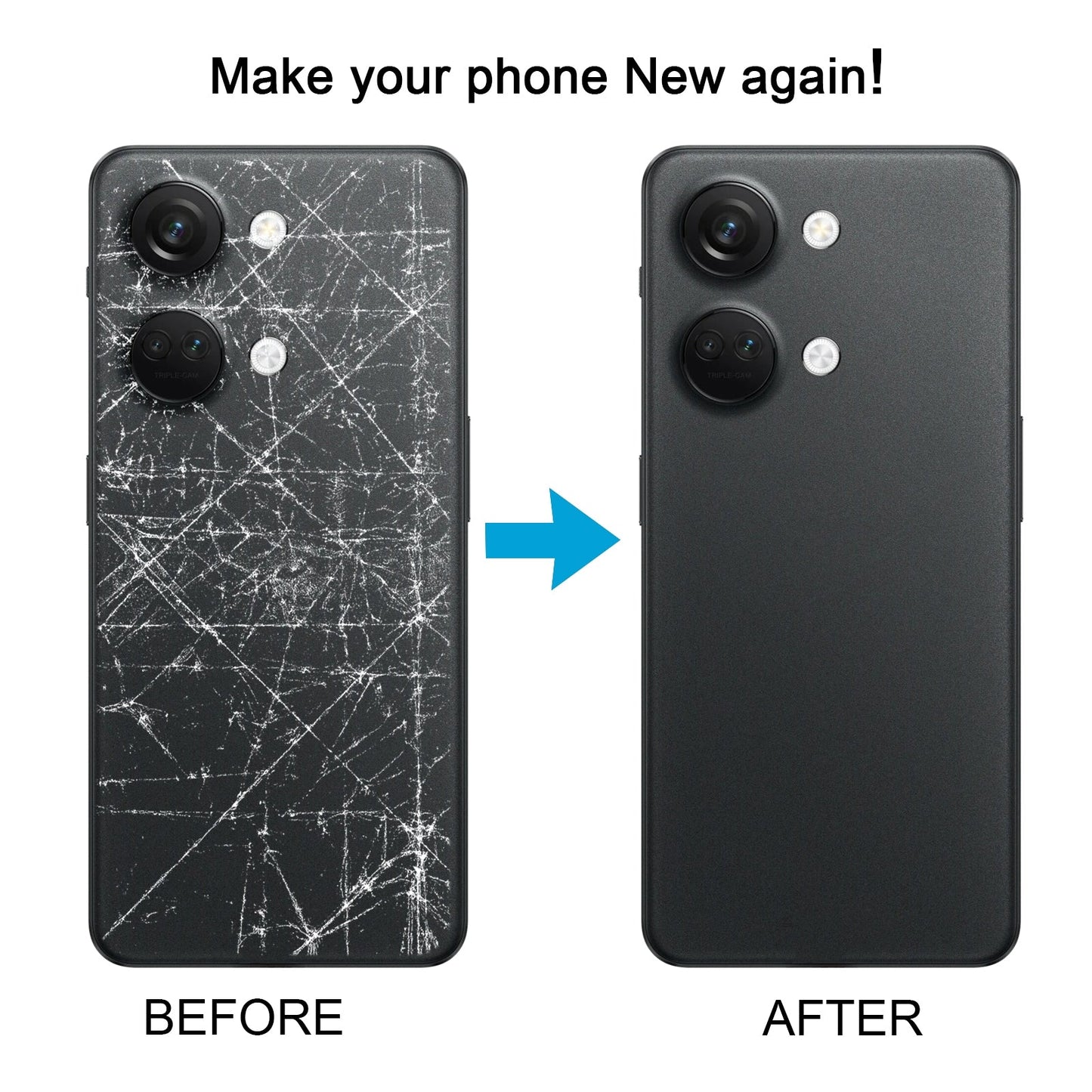 For OnePlus Nord 3 Original Battery Back Cover with Camera Lens Cover(Black)