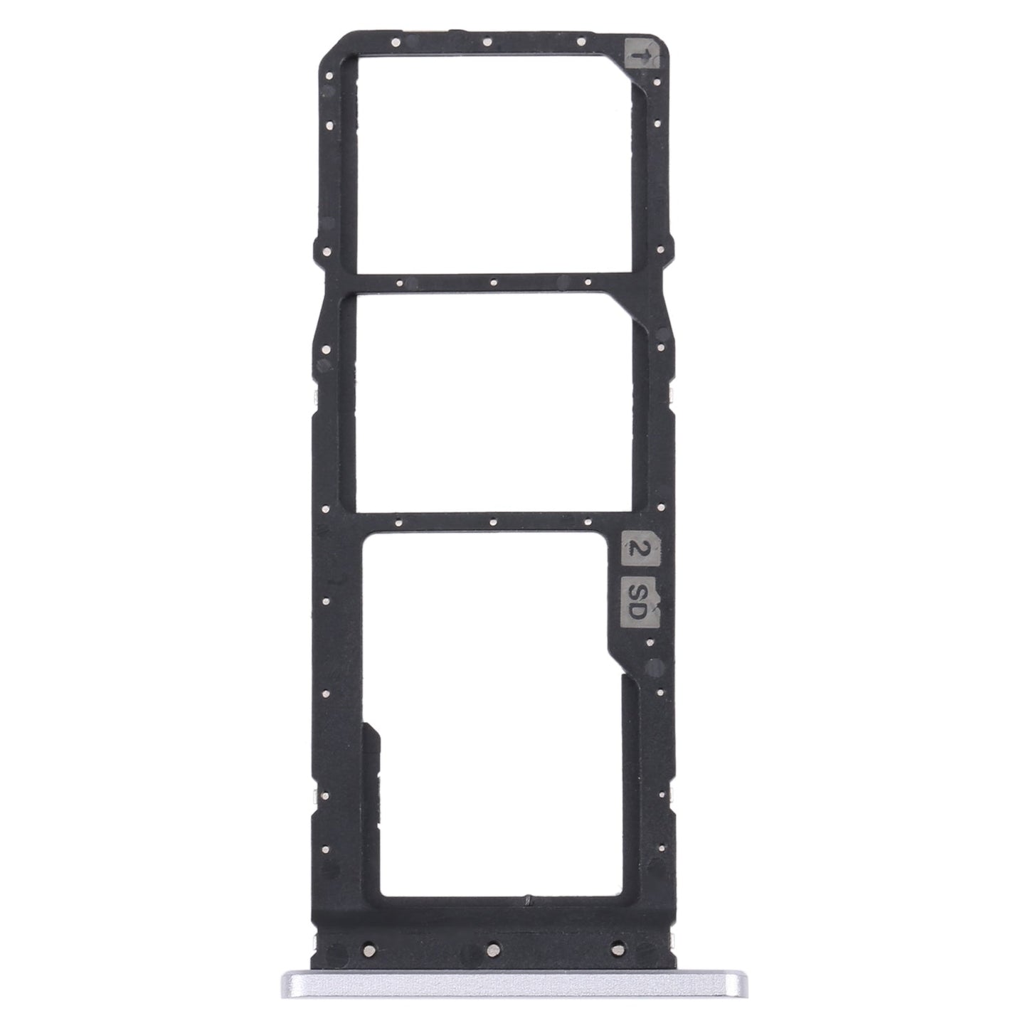 For Asus Zenfone 7 ZS670KS SIM Card Tray + SIM Card Tray + Micro SD card tray (Silver)