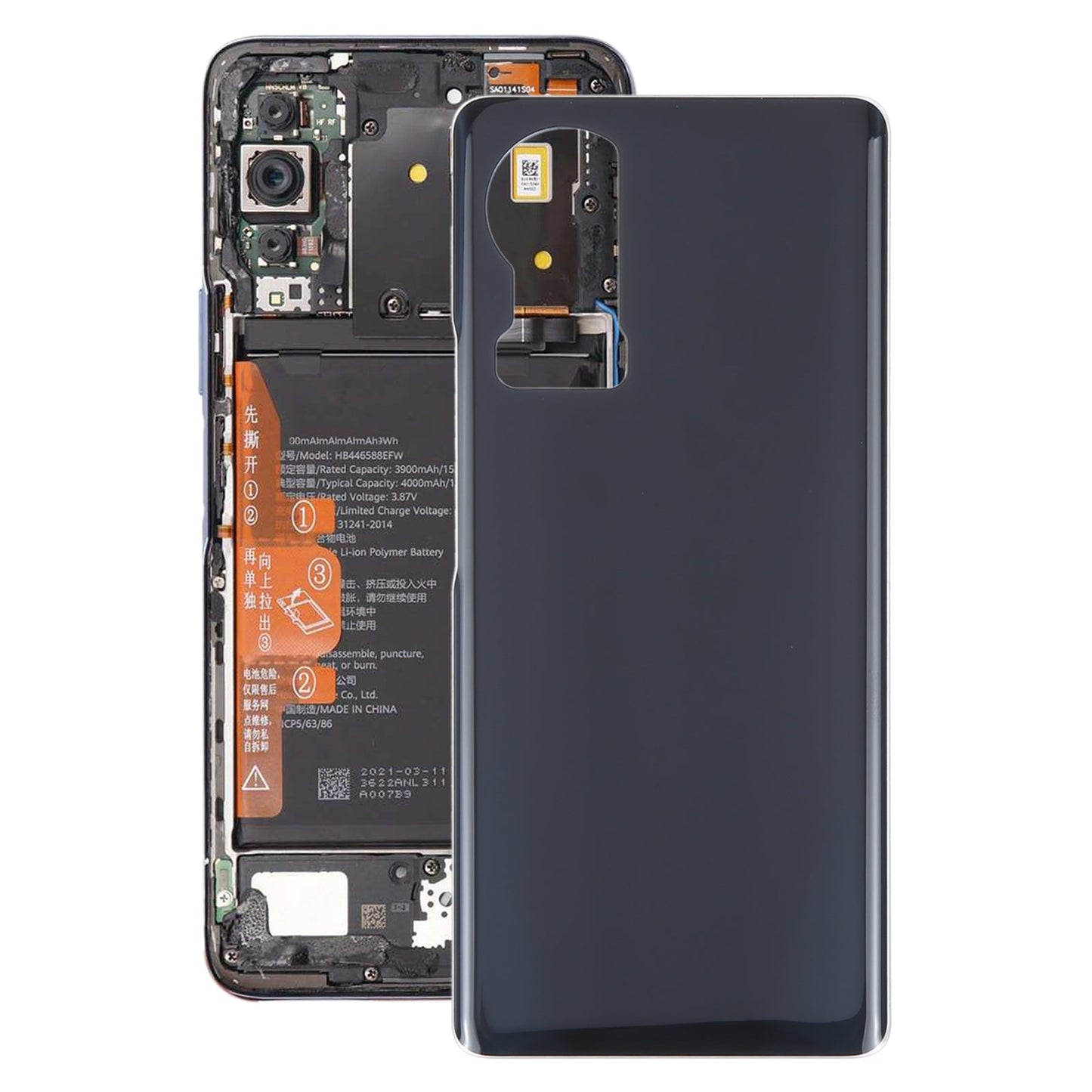 For Honor 80 OEM Glass Battery Back Cover(Black)