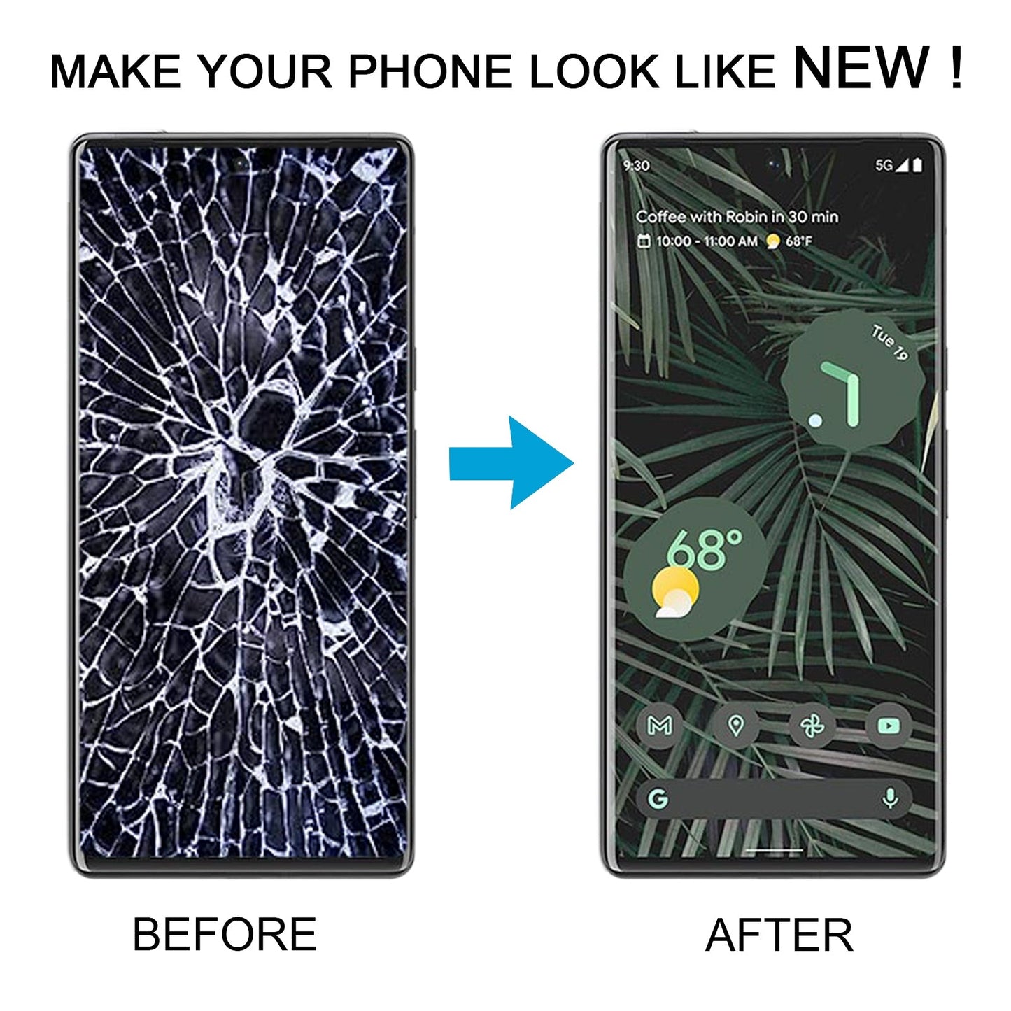 OLED Material LCD Screen for Google Pixel 6 Pro G8VOU Digitizer Full Assembly With Frame