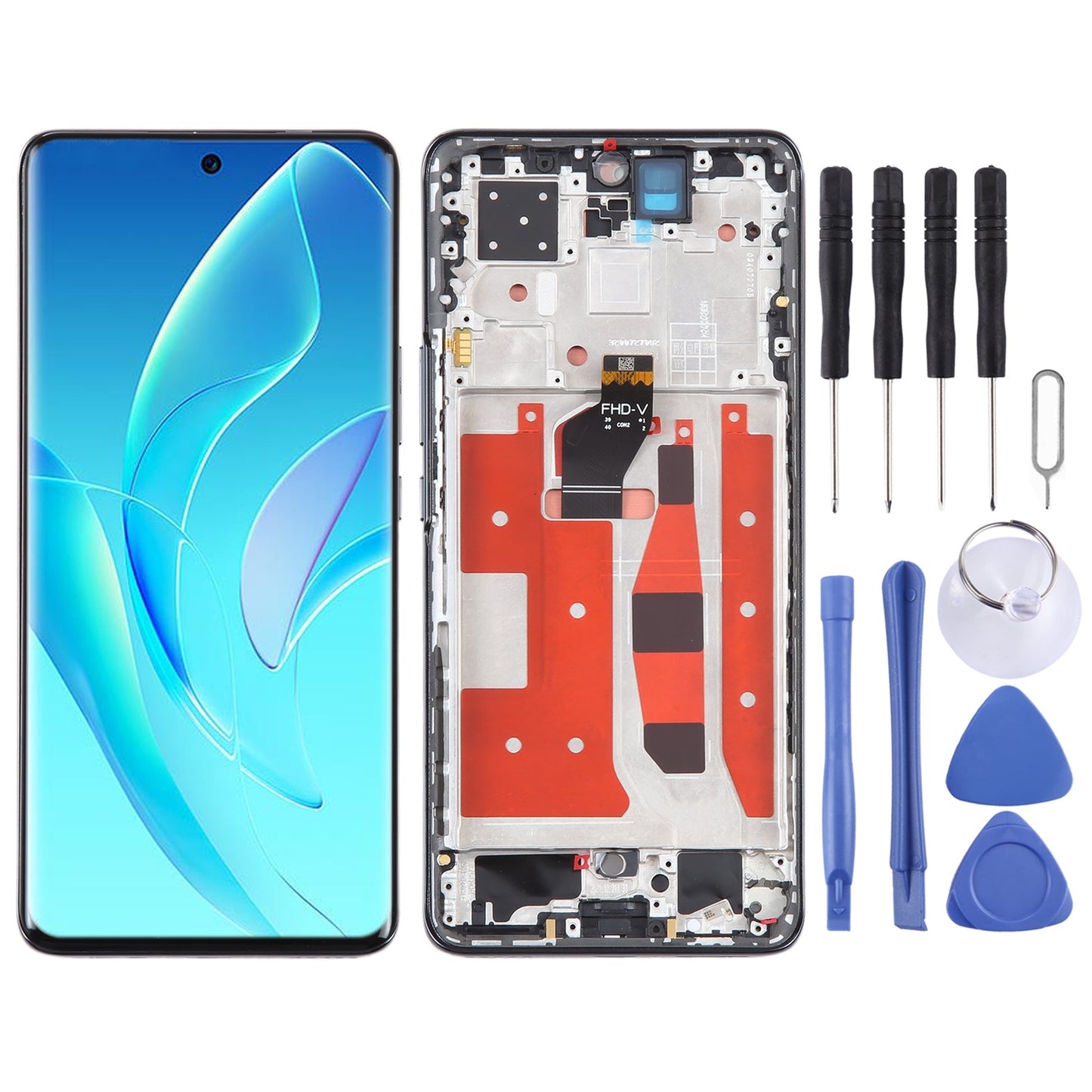 Original LCD Screen For Honor 60 Pro Digitizer Full Assembly with Frame(Black)