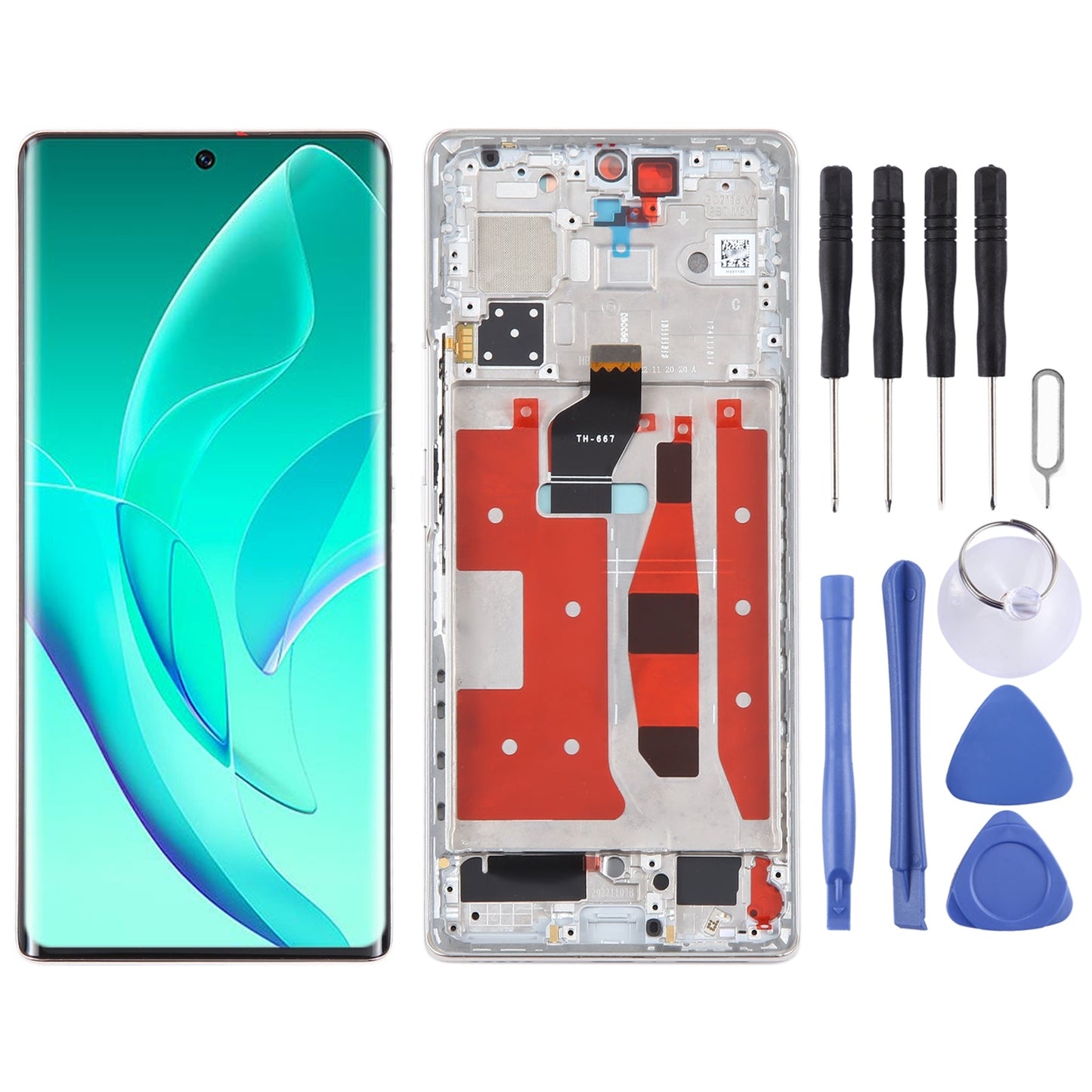 Original LCD Screen For Honor 60 Digitizer Full Assembly with Frame(Gold)