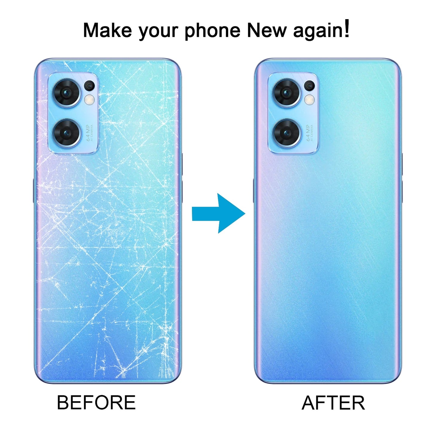 For OPPO Find X5 Lite Original Battery Back Cover with Camera Lens Cover(Blue)