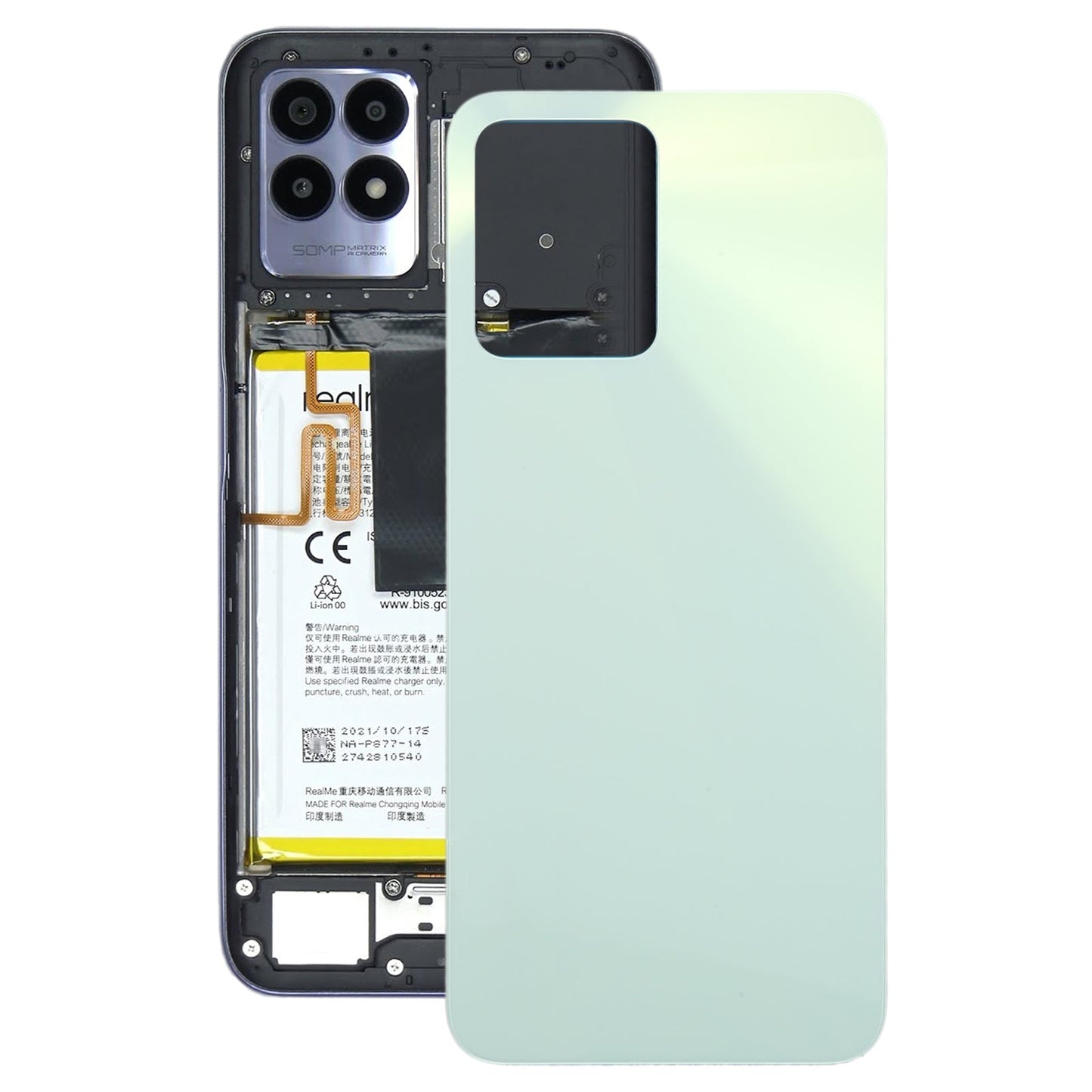 For Realme C35 Original Battery Back Cover(Green)