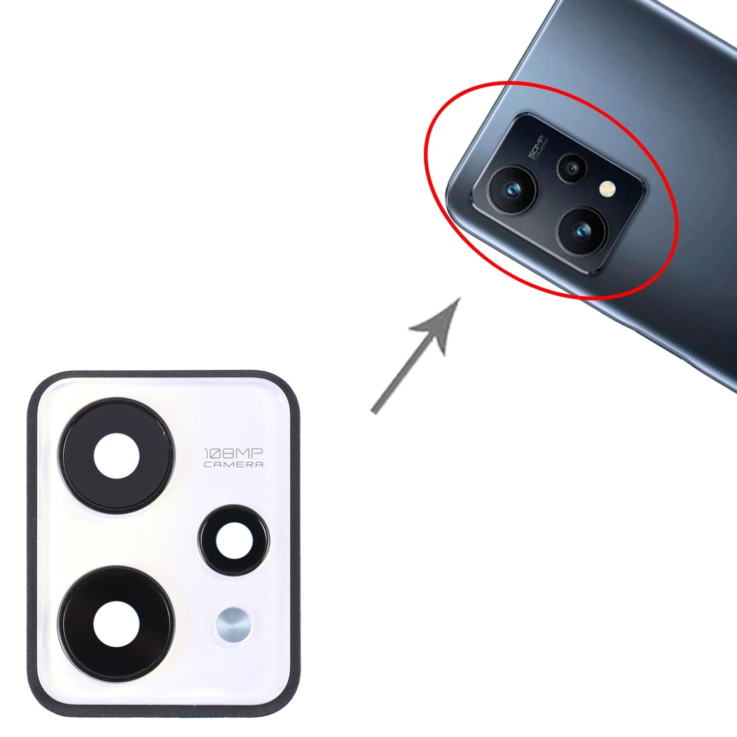 For Realme 9 4G Original Camera Lens Cover(Silver)