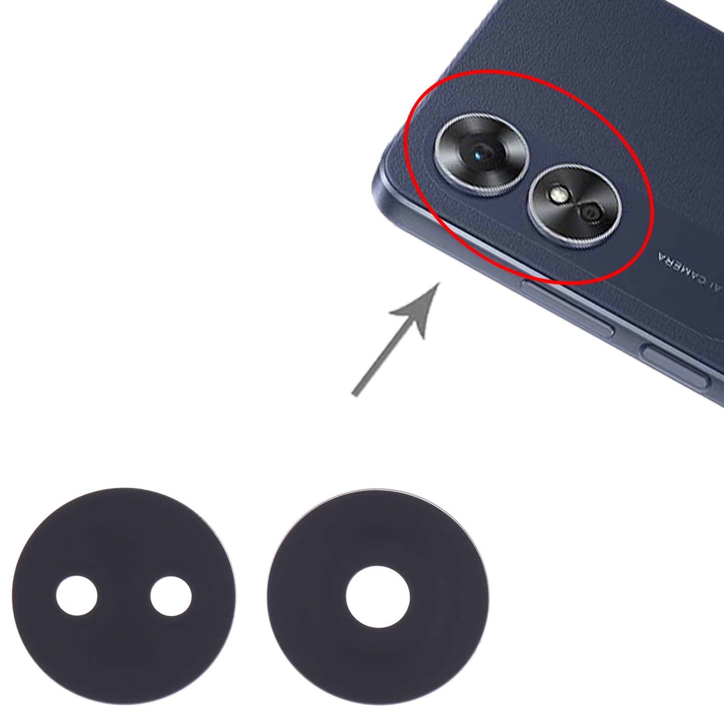 For OPPO A17 10pcs Original Back Camera Lens