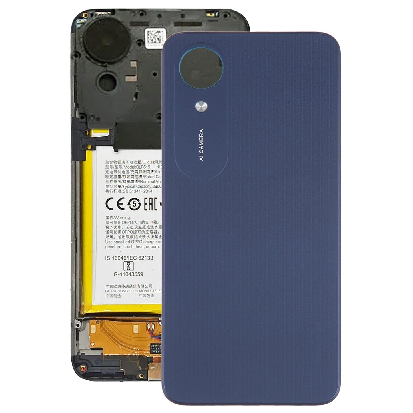 For OPPO A17K Original Battery Back Cover(Dark Blue)