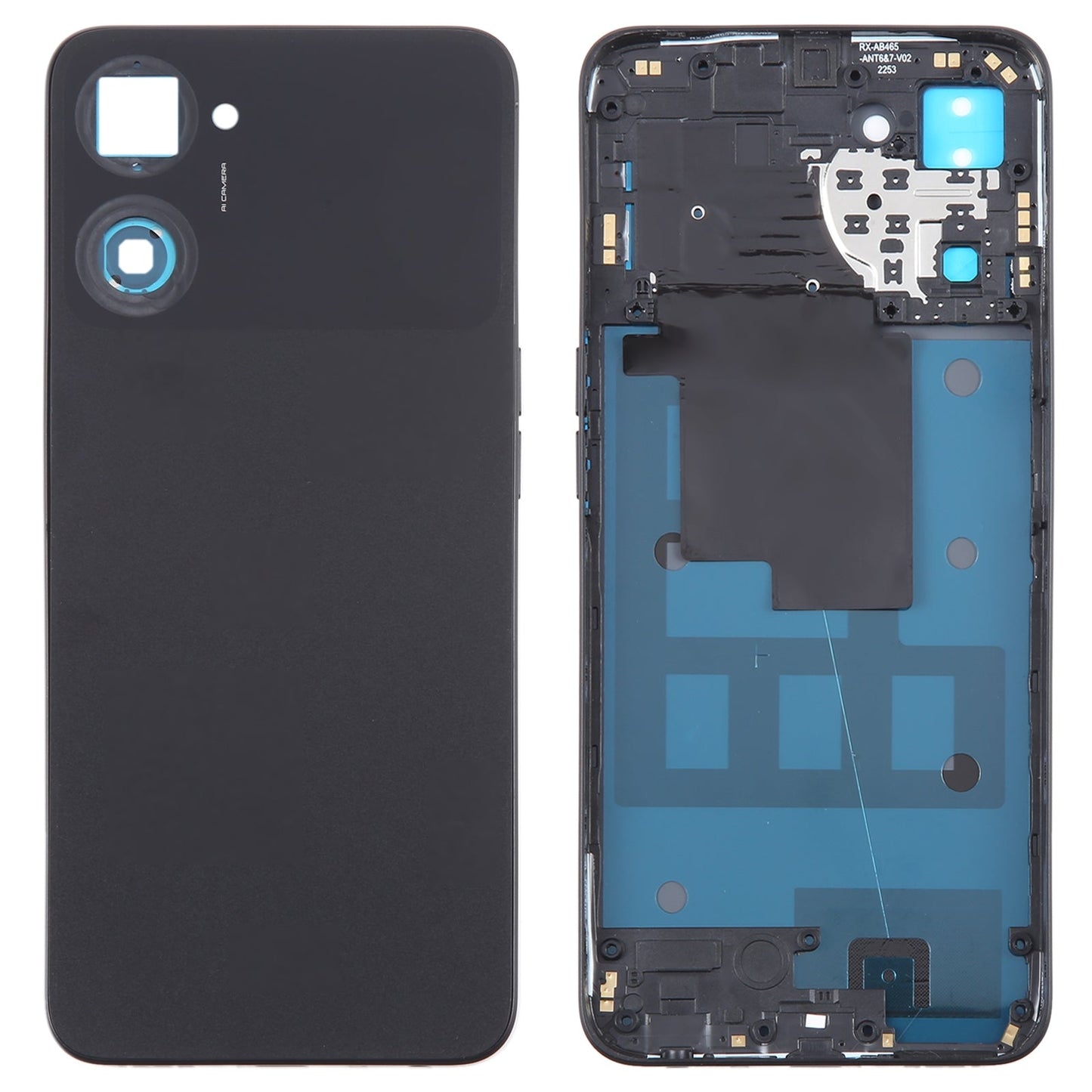 For Realme V30 Original Battery Back Cover with Middle Frame(Black)