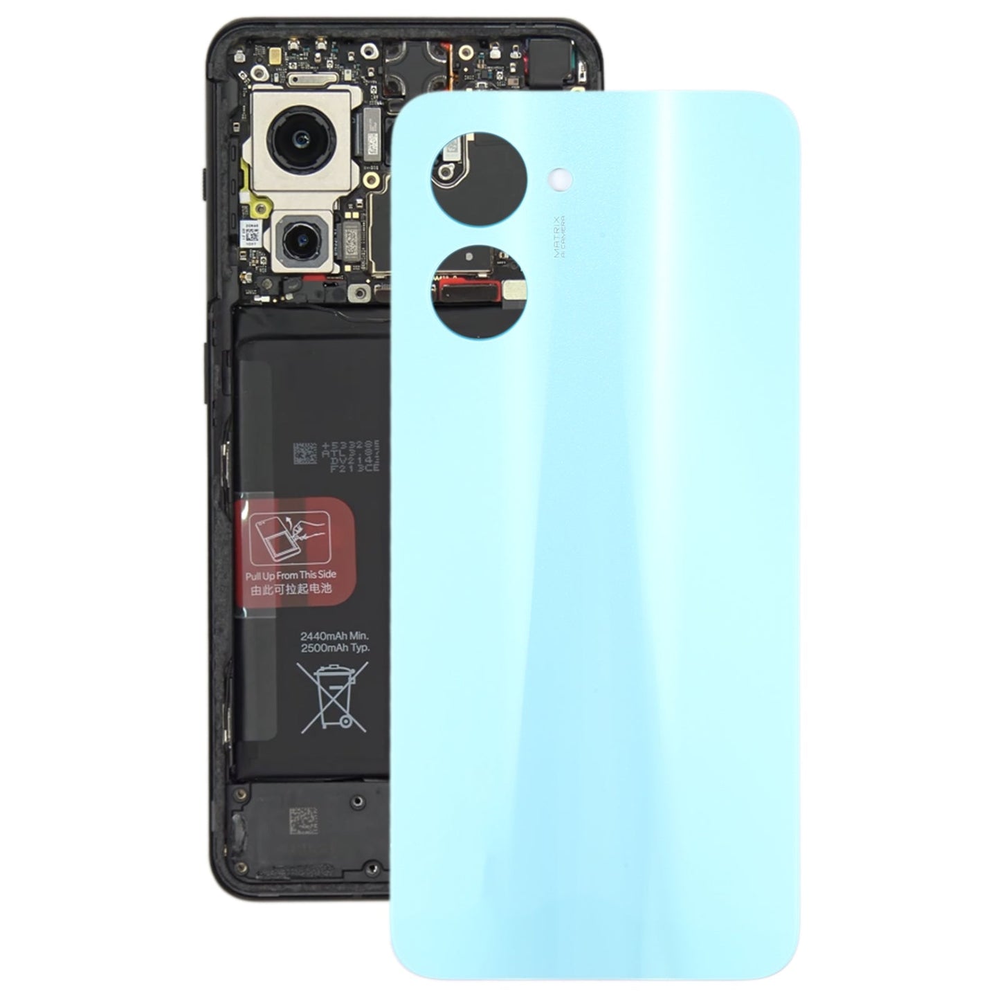 For Realme C33 Original Battery Back Cover(Blue)