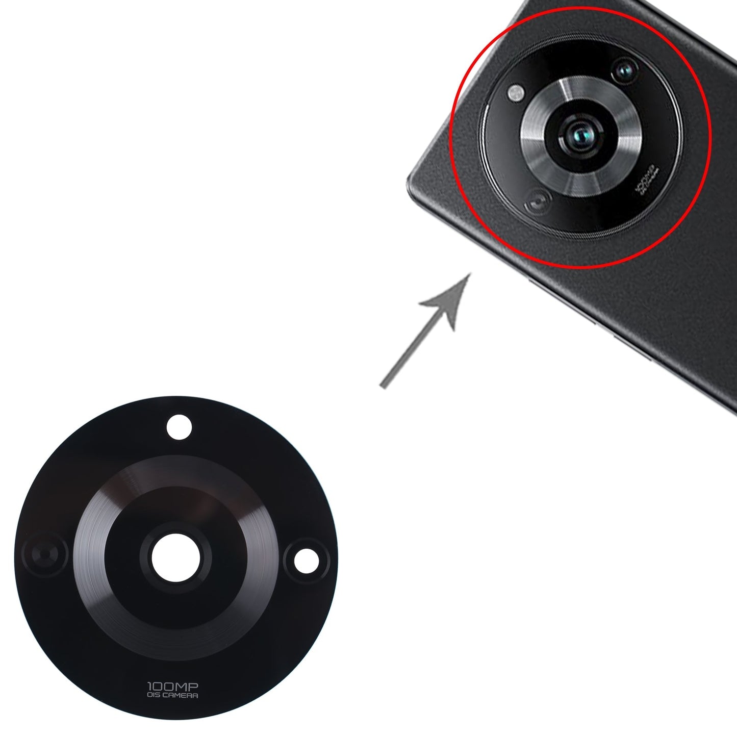 For Realme 11 Pro 10pcs Original Back Camera Lens(Black)