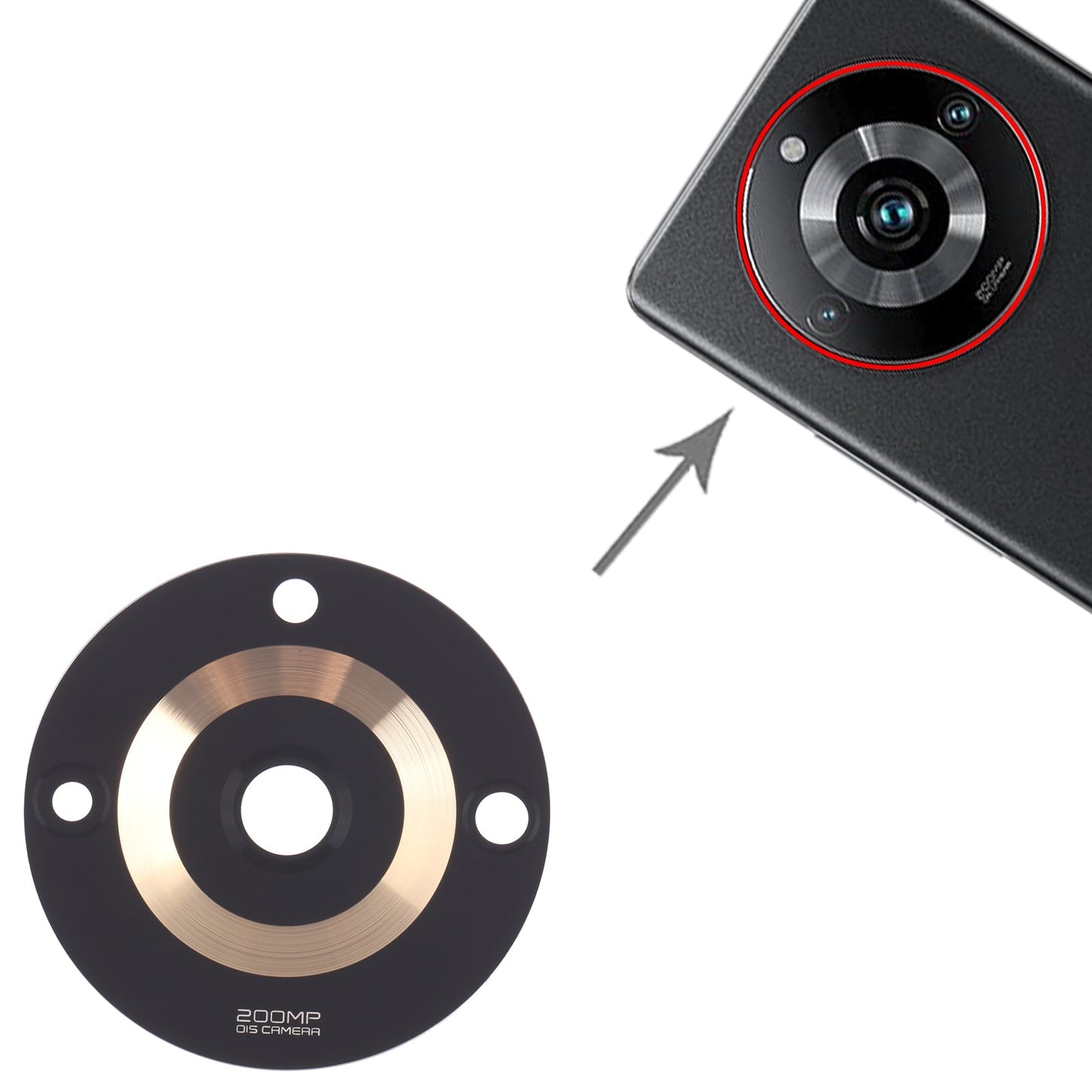 10 PCS Back Camera Lens for Realme 11 Pro+ (Gold)