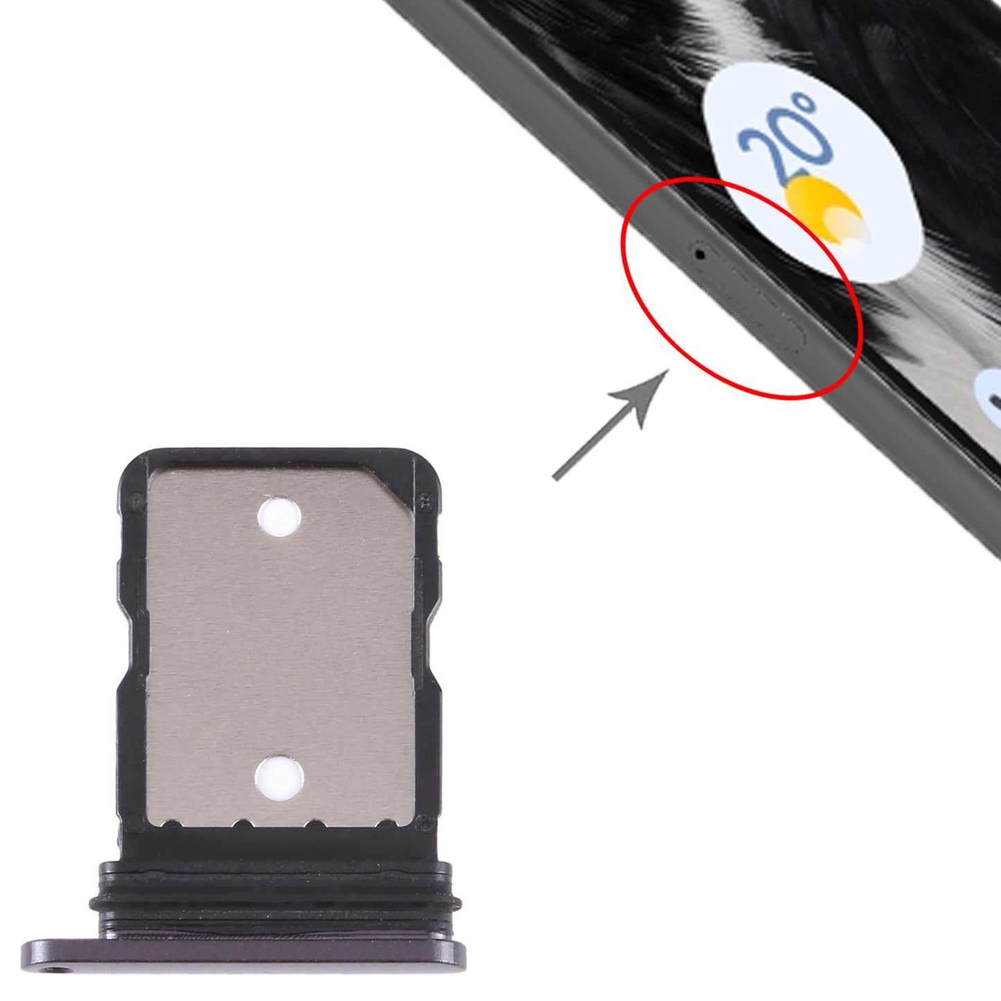 For Google Pixel 7 Original SIM Card Tray with SIM Pin (Black)