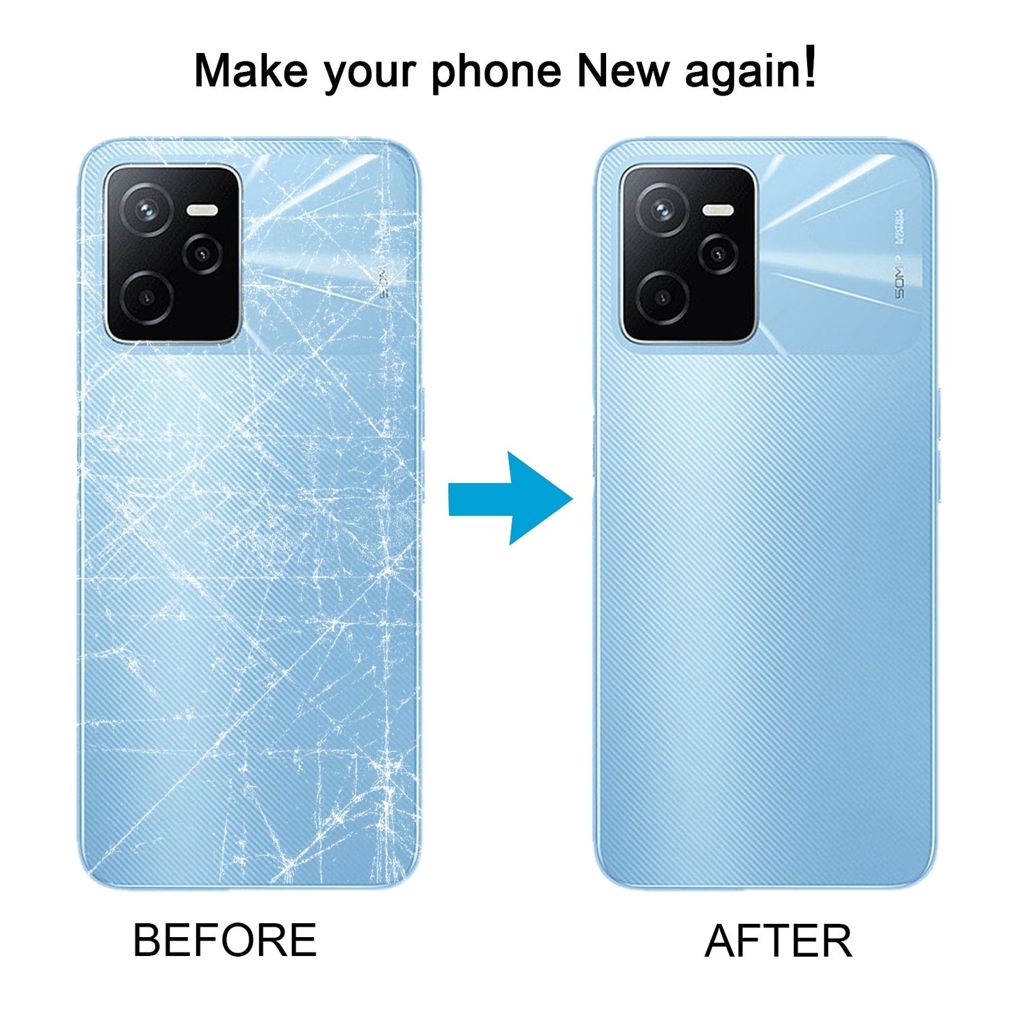 For Realme Narzo 50A Prime Original Battery Back Cover(Blue)