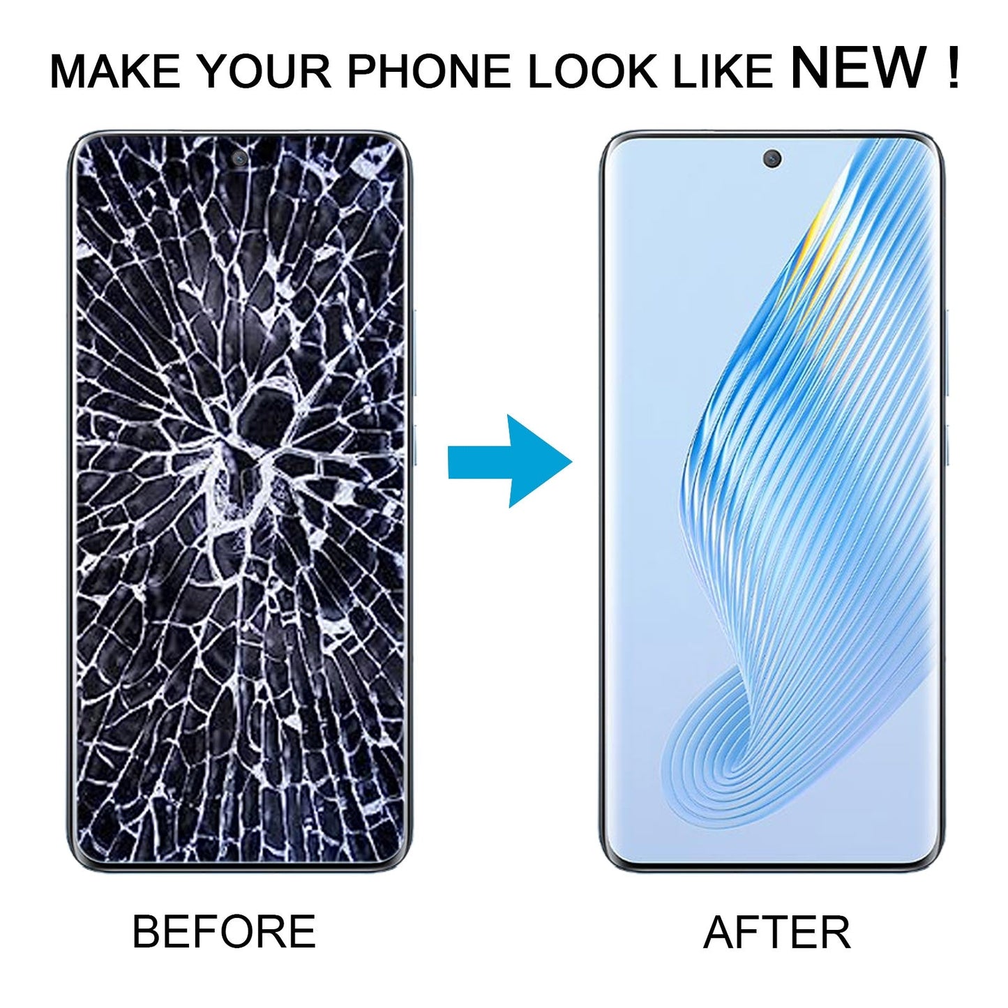 For Honor Magic5 Original LCD Screen Digitizer Full Assembly with Frame (Blue)