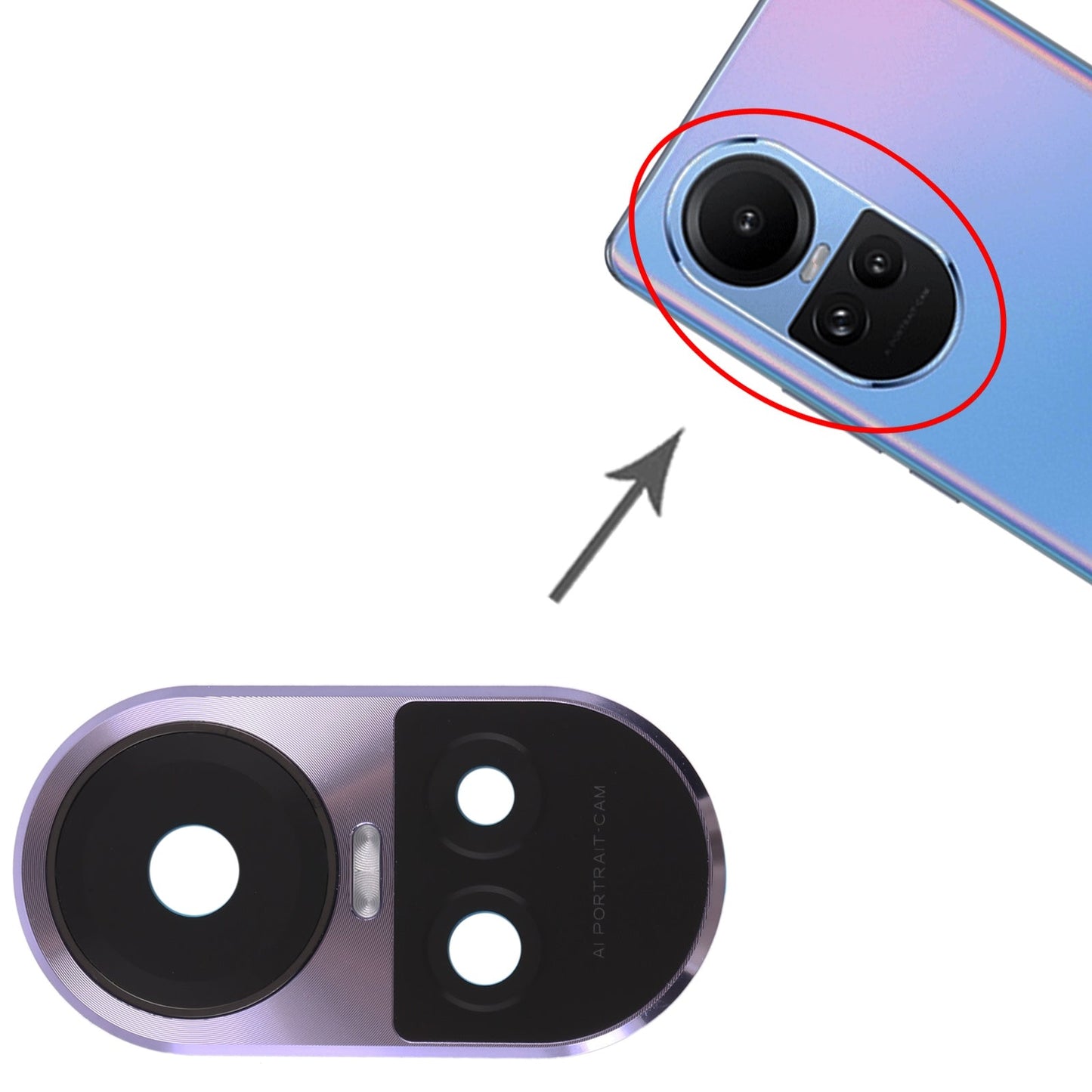 For OPPO Reno10 Global Original Camera Lens Cover (Purple)