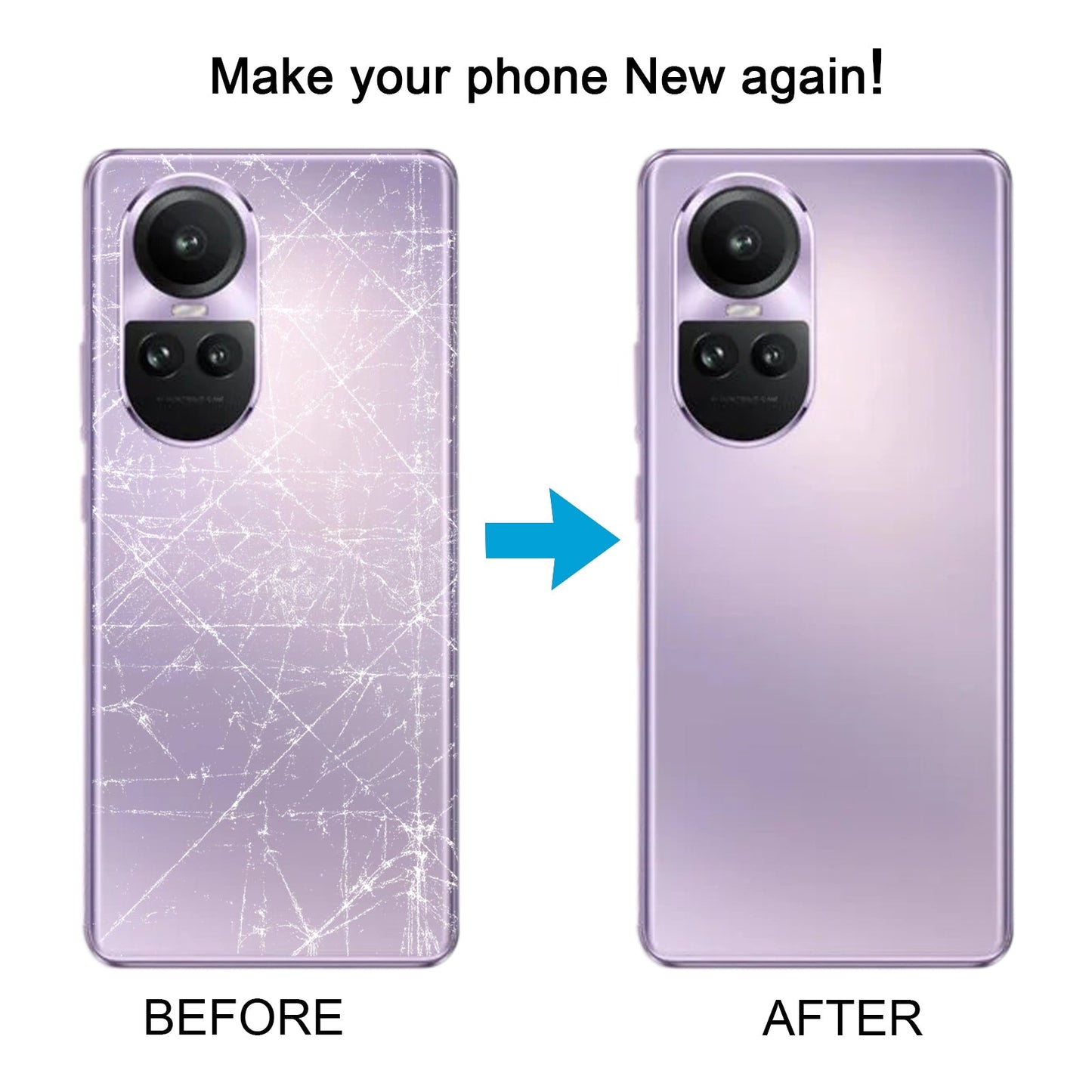For OPPO Reno10 Pro Global Original Battery Back Cover with Camera Lens Cover(Purple)