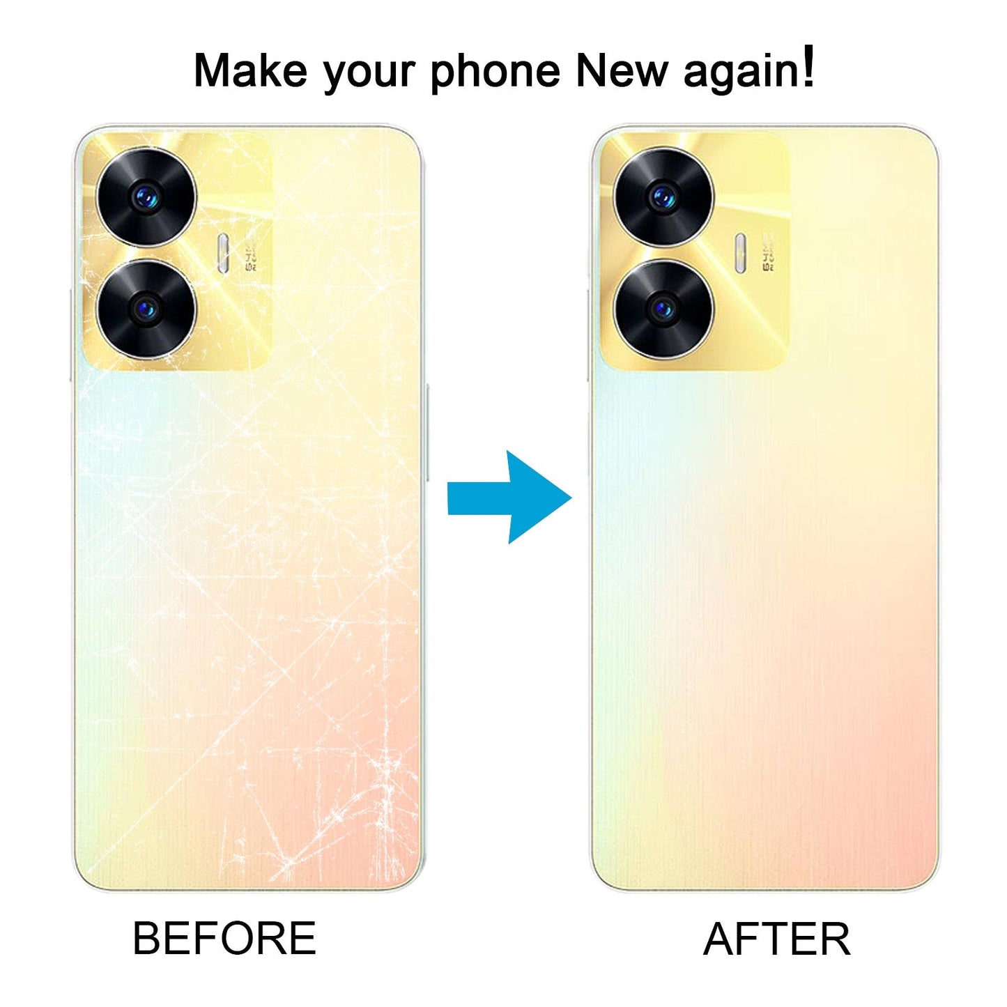 For Realme C55 Original Battery Back Cover with Camera Lens Cover(Gold)
