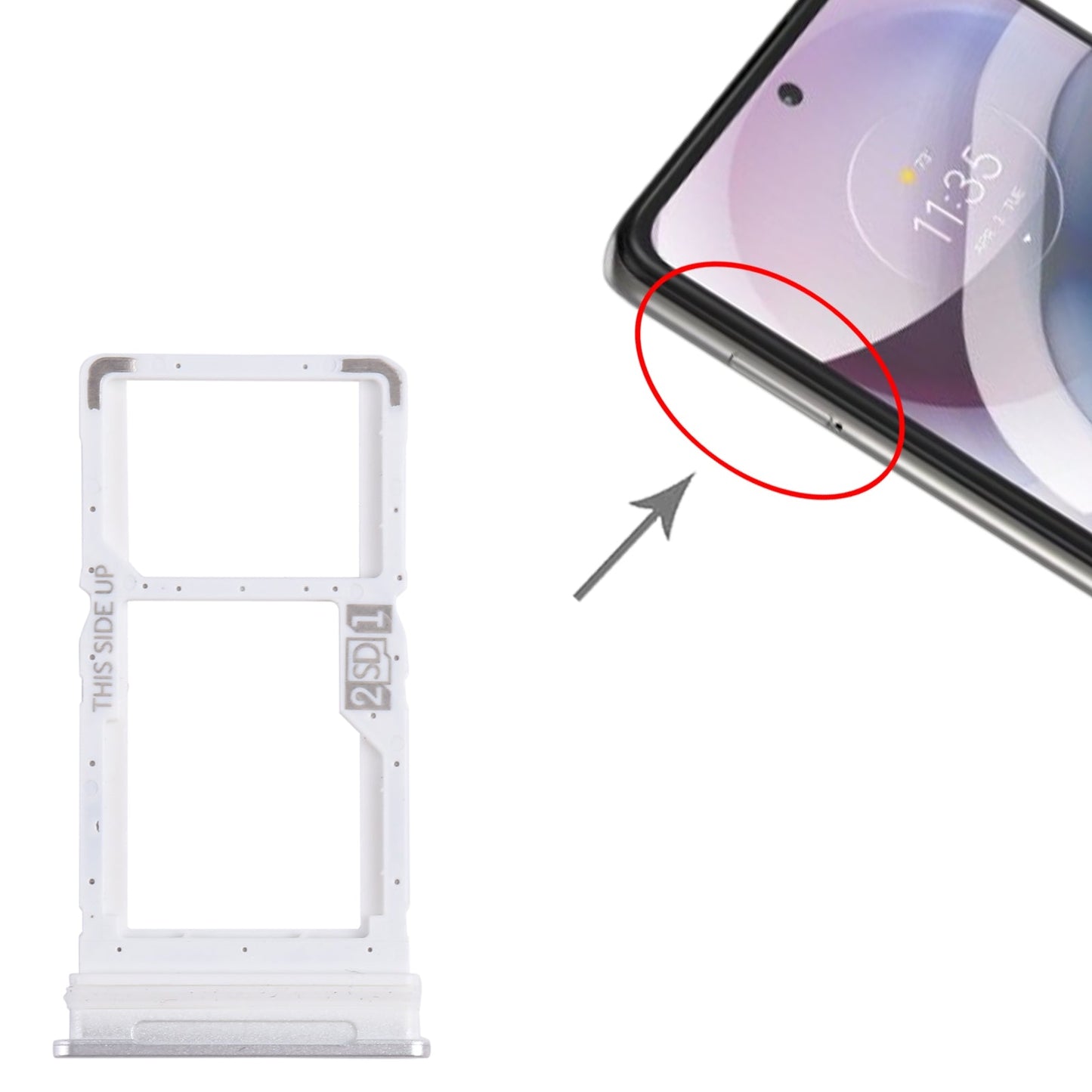 For Motorola One 5G Ace SIM Card Tray + Micro SD Card Tray (Silver)