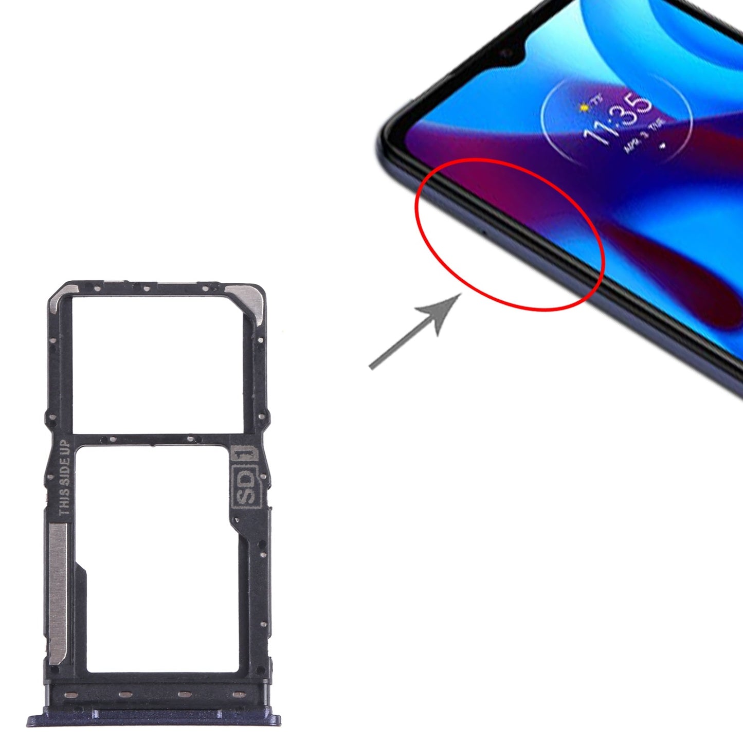 For Motorola Moto G Pure SIM Card Tray + Micro SD Card Tray (Purple)