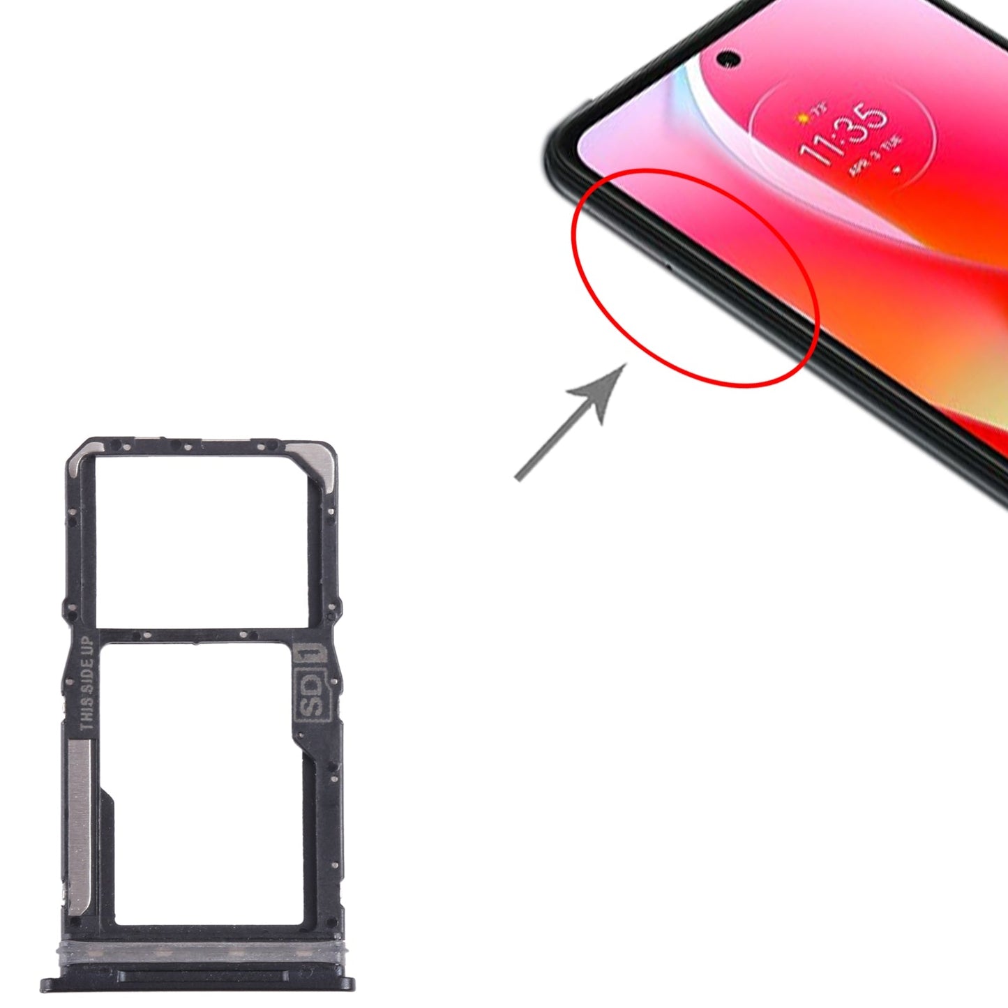 For Motorola Moto G Power 2022 SIM Card Tray + Micro SD Card Tray (Black)