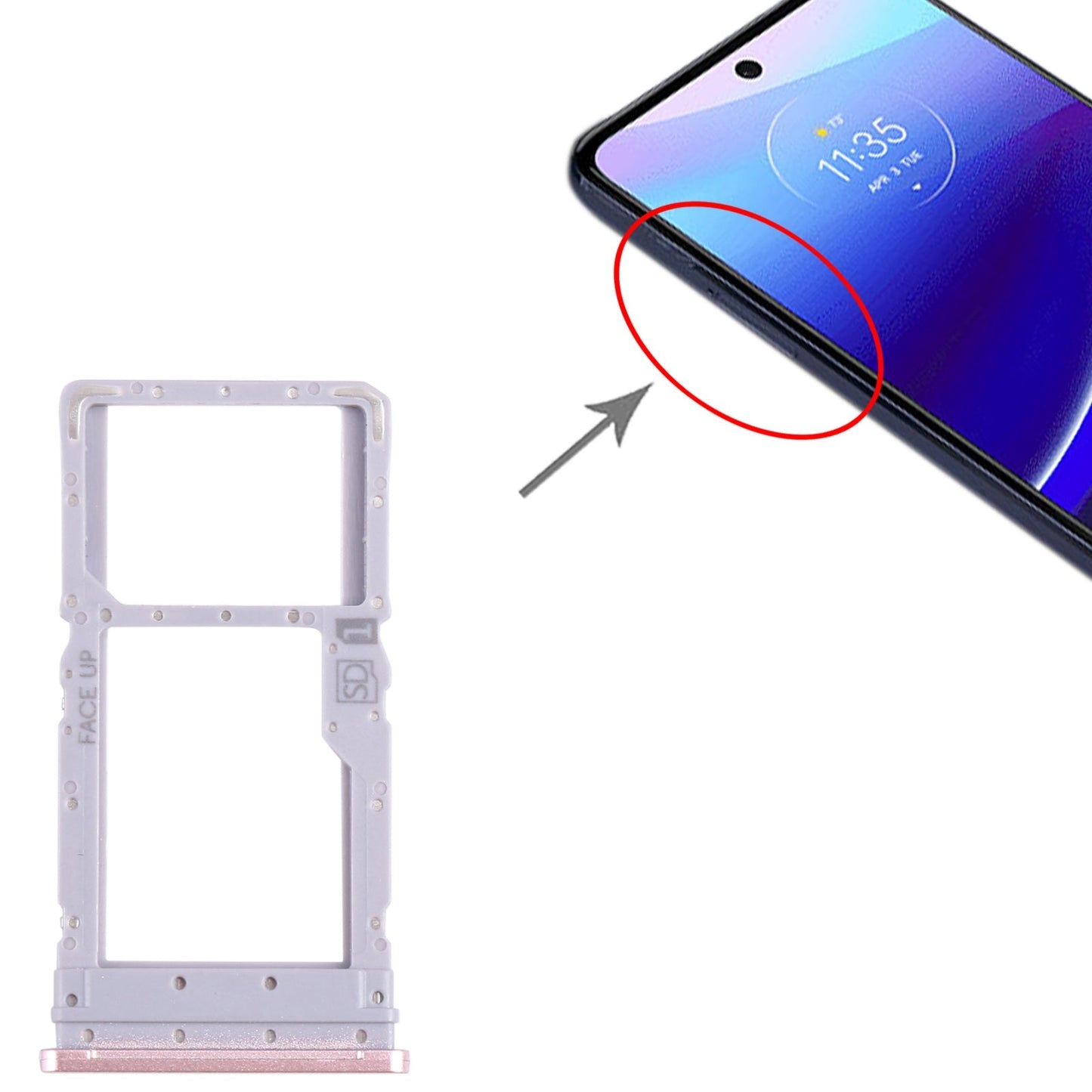 For Motorola Moto G Stylus 2022 SIM Card Tray + Micro SD Card Tray (Gold)