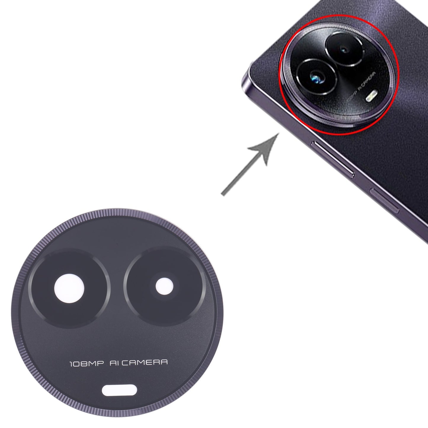 10 PCS Back Camera Lens for Realme 11 5G Global