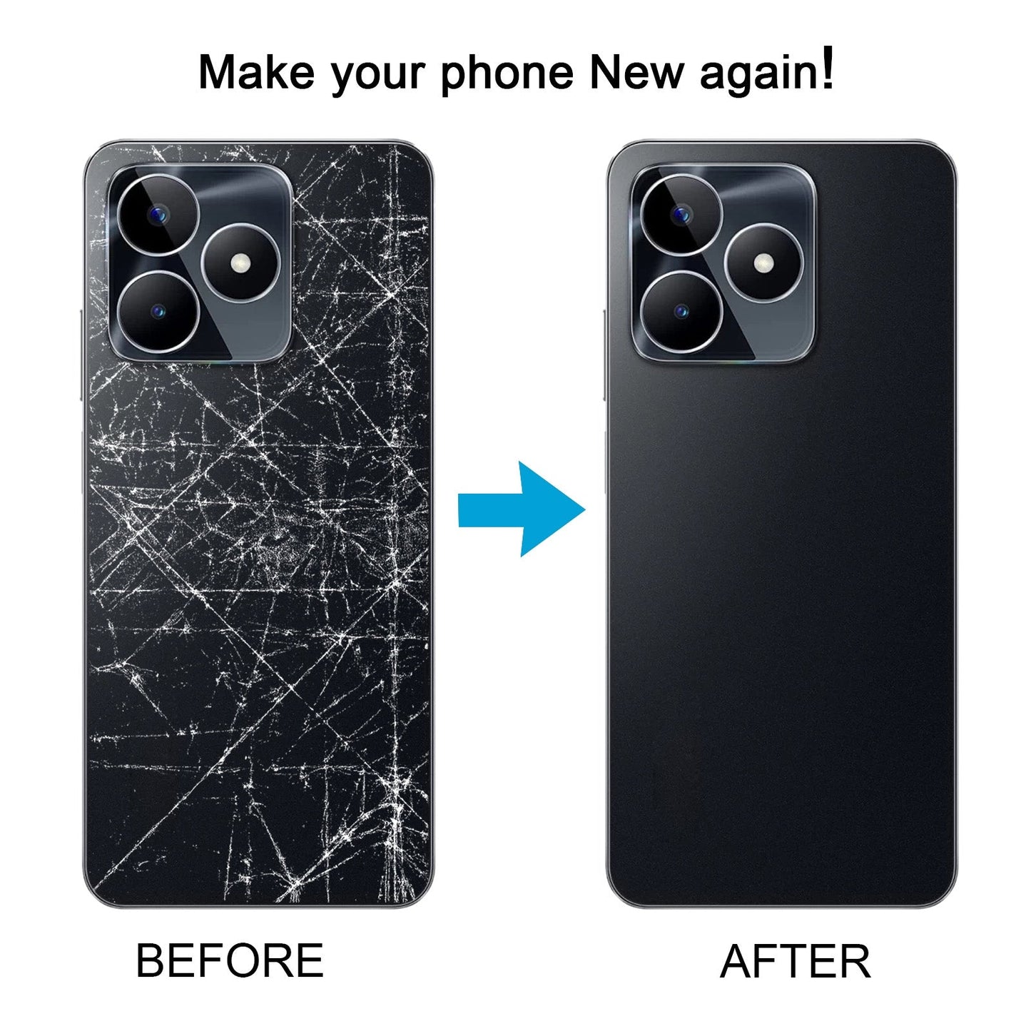 For Realme Narzo N53 Original Battery Back Cover with Camera Lens Cover(Black)