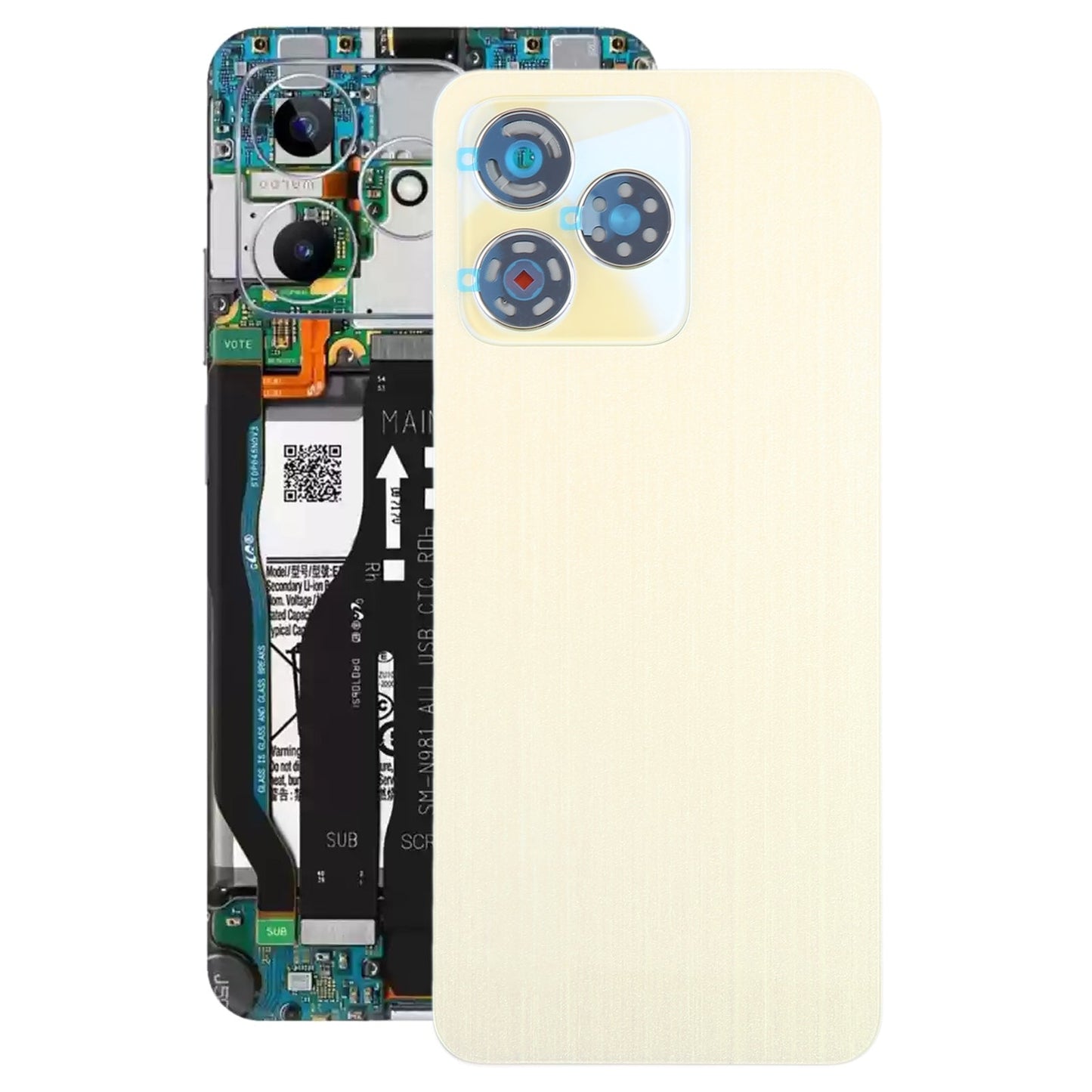 For Realme Narzo N53 Original Battery Back Cover with Camera Lens Cover(Gold)