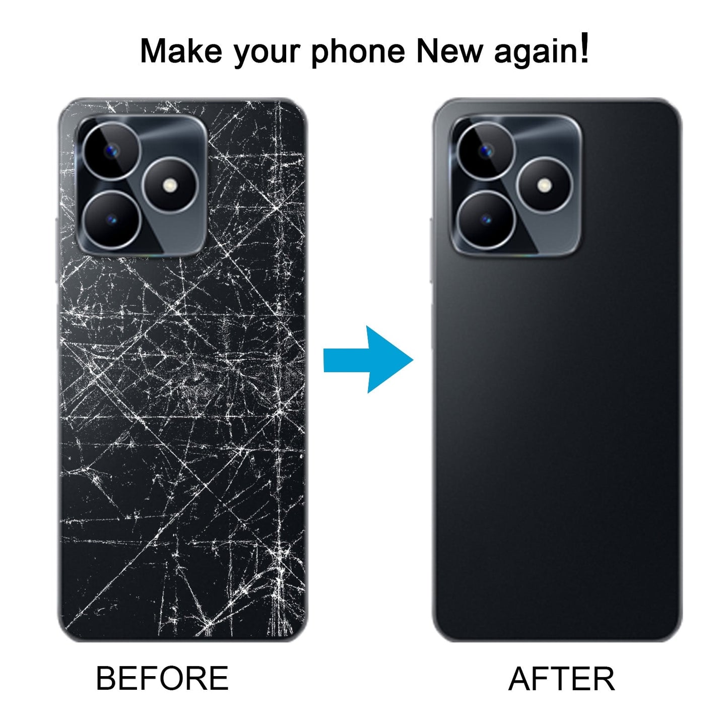 For Realme C53 Original Battery Back Cover with Camera Lens Cover(Black)