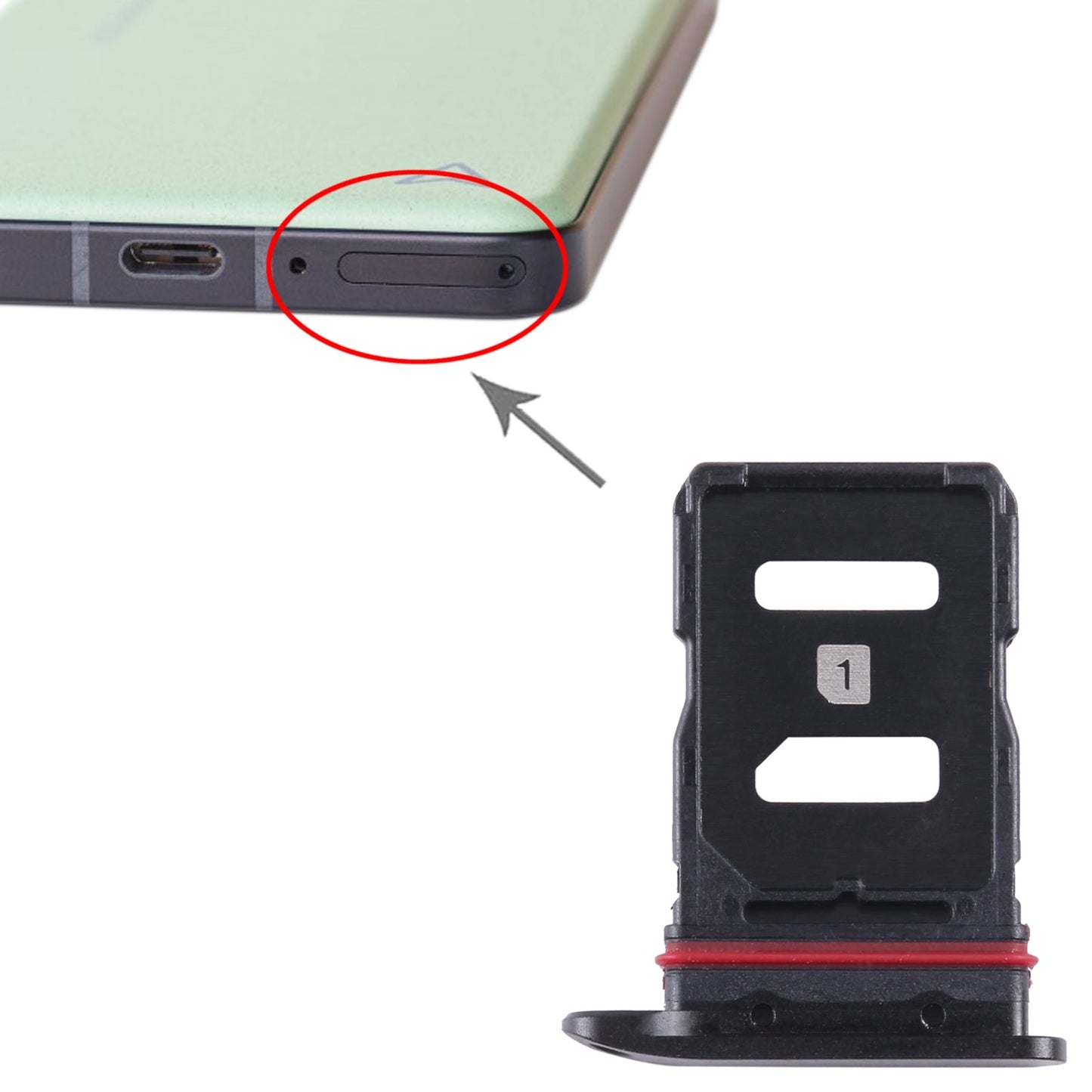 For Asus Zenfone 10 AI2302 SIM Card Tray + SIM Card Tray (Black)