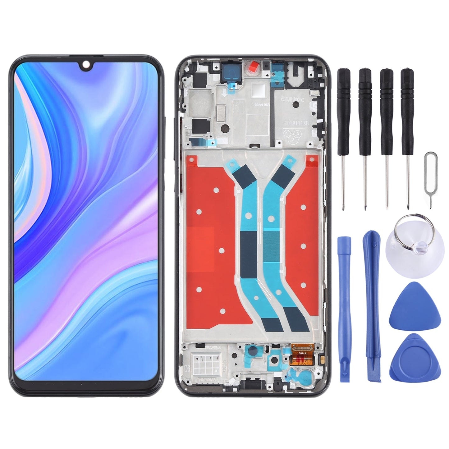 LCD Screen and Digitizer Full Assembly With Frame for Huawei P Smart S (Black)