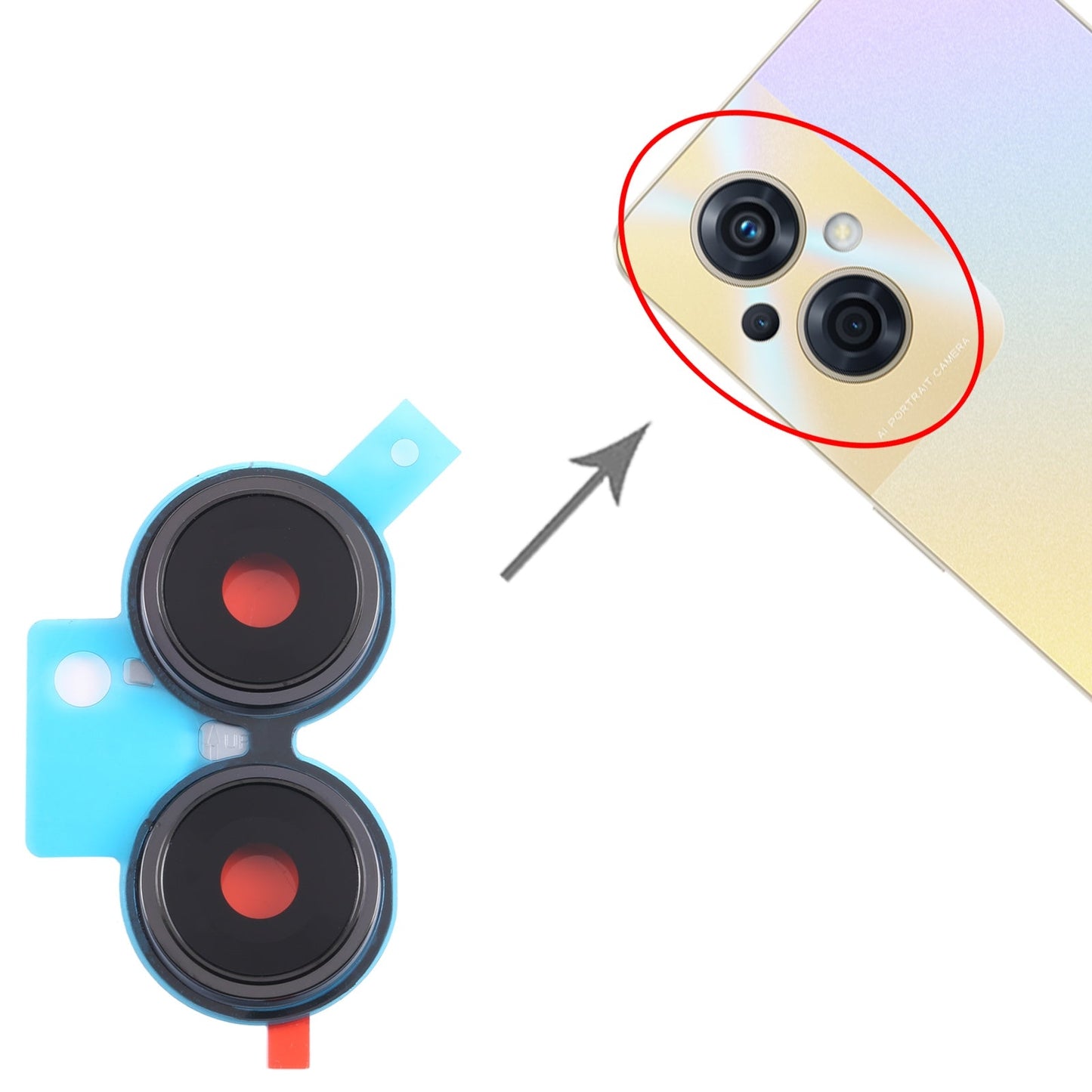 For OPPO Reno8 Z 5G Original Camera Lens Cover (Black)