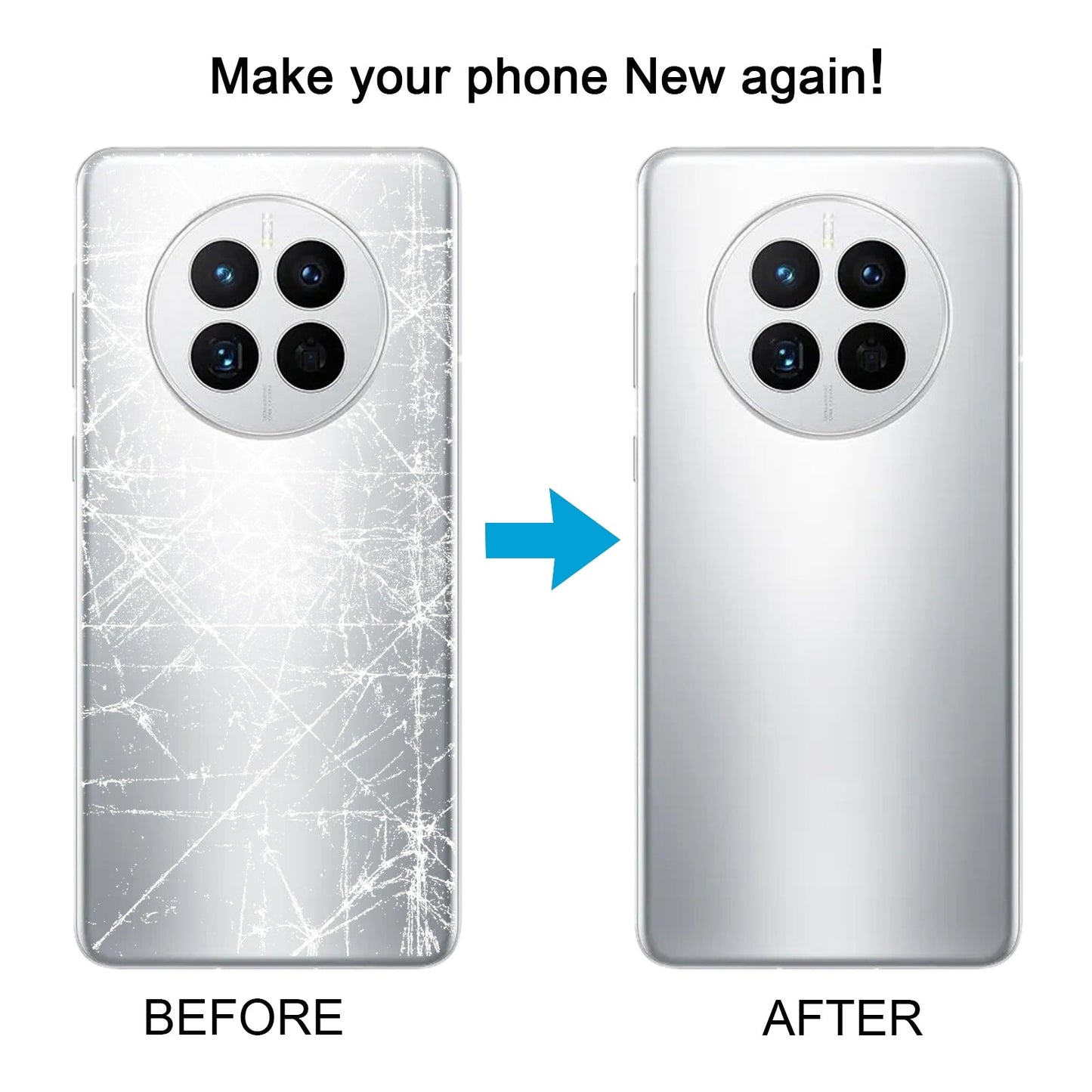 For Huawei Mate 50 Battery Back Cover(Silver)