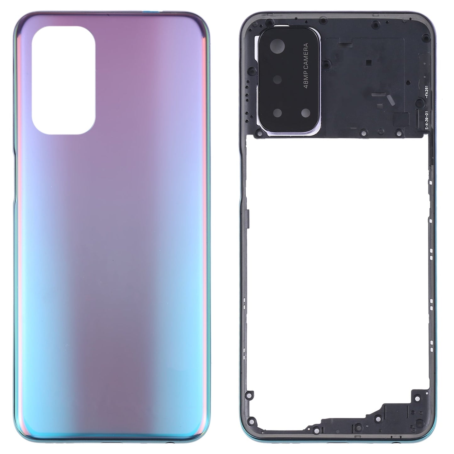 For OPPO A93 5G Battery Back Cover with Middle Frame(Blue)