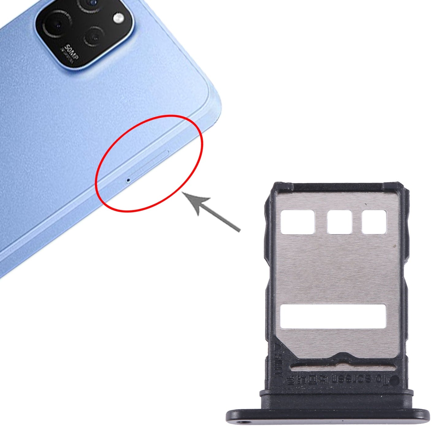 For Huawei Enjoy 50 Plus SIM Card Tray (Black)