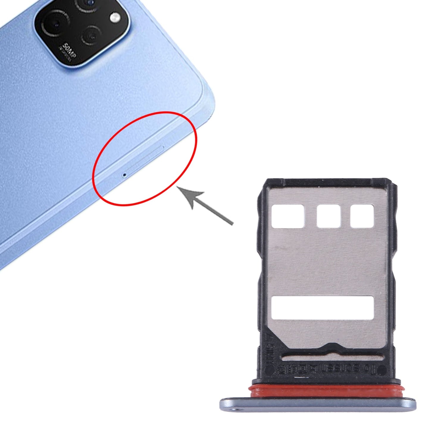 For Huawei Enjoy 50 Plus SIM Card Tray (Silver)