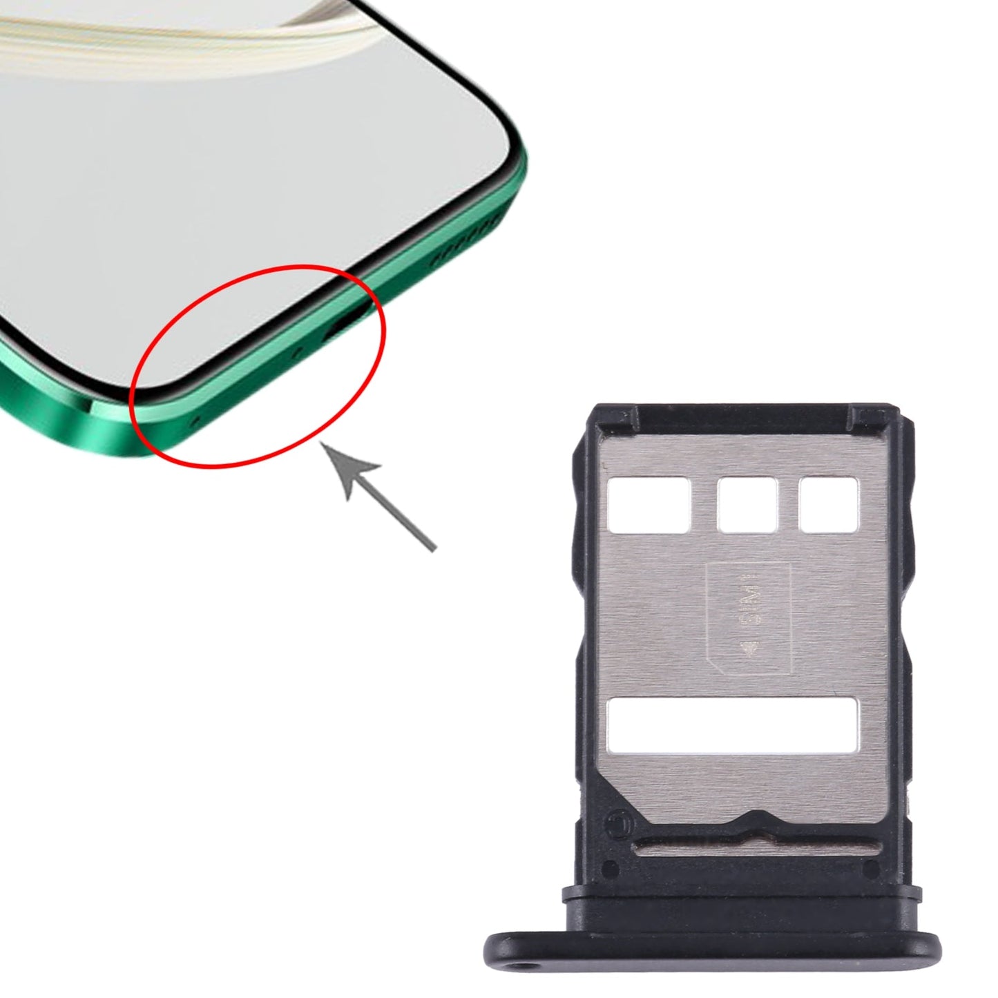 For Huawei nova 10Z SIM Card Tray (Black)