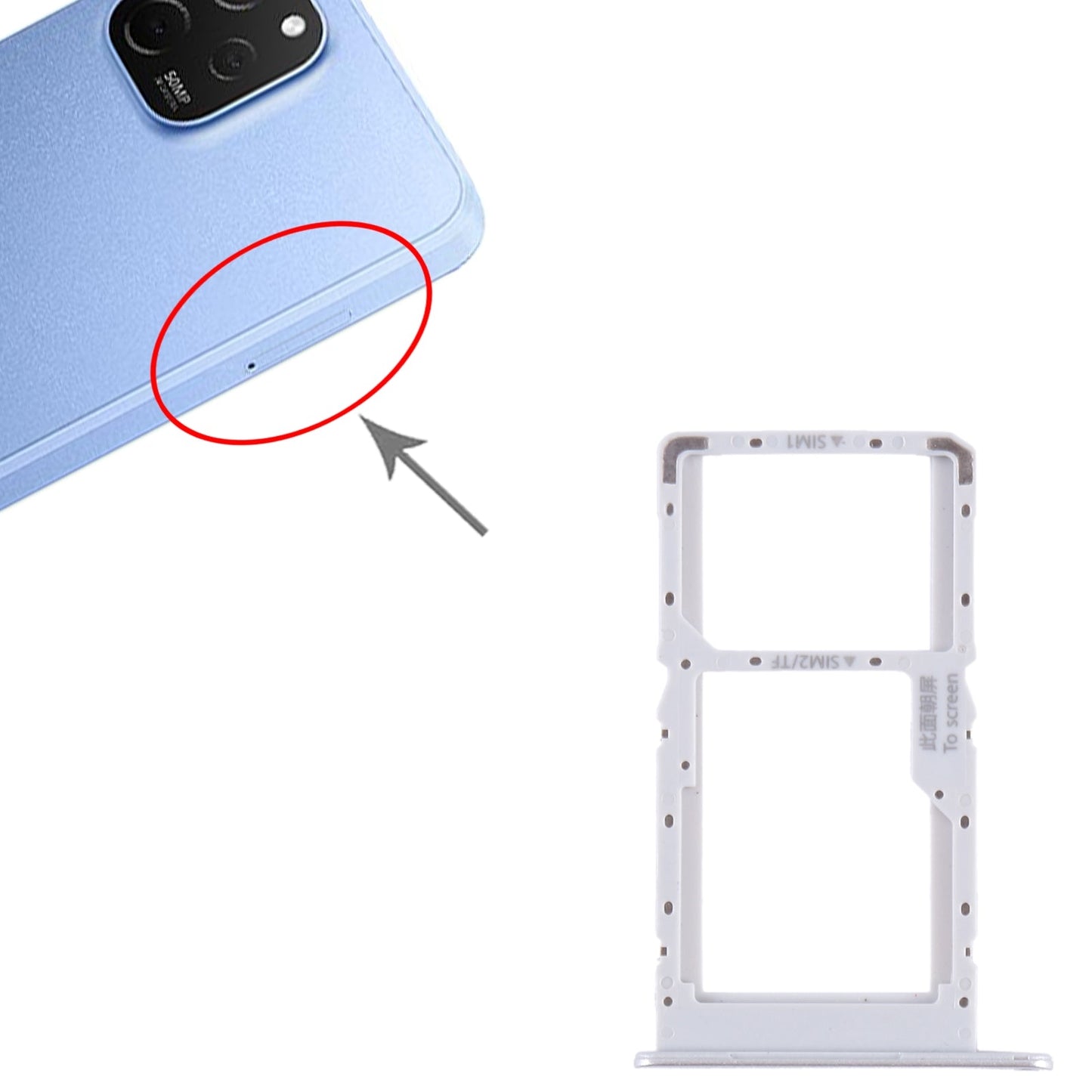 For Huawei Enjoy 50 SIM + SIM / Micro SD Card Tray (Gold)