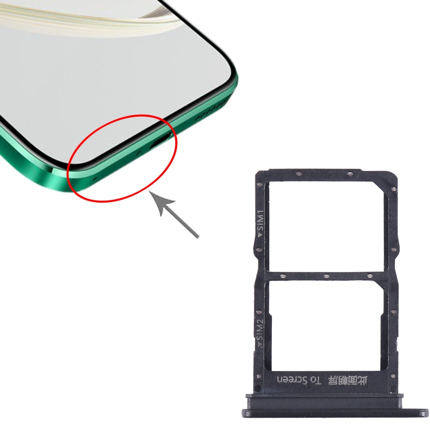 For Huawei Nzone S7 Pro+ 5G SIM + SIM Card Tray (Black)