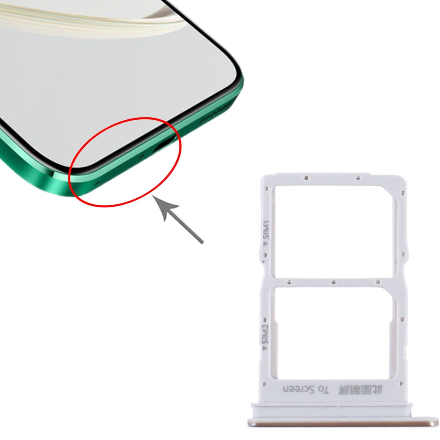 For Huawei Nzone S7 Pro+ 5G SIM + SIM Card Tray (Gold)