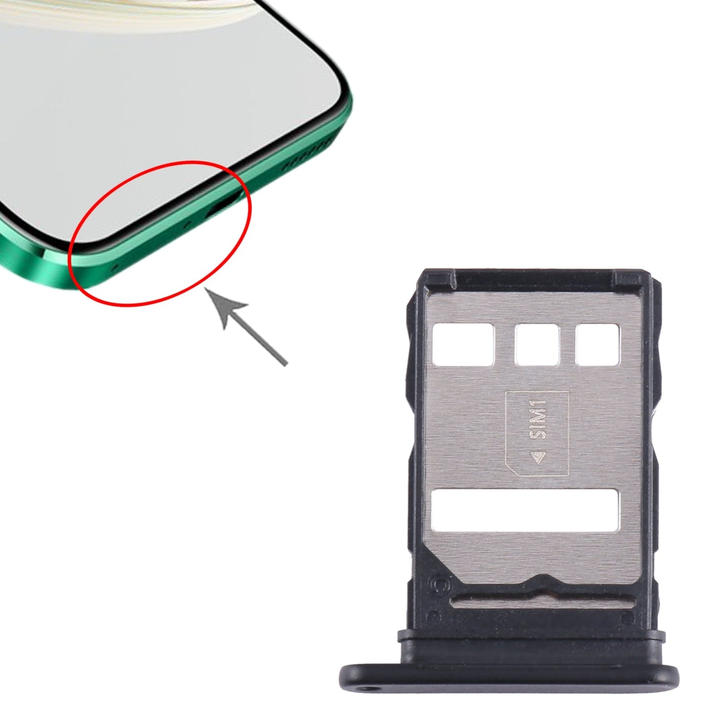 For Huawei Nzone S7 Pro 5G SIM Card Tray (Black)