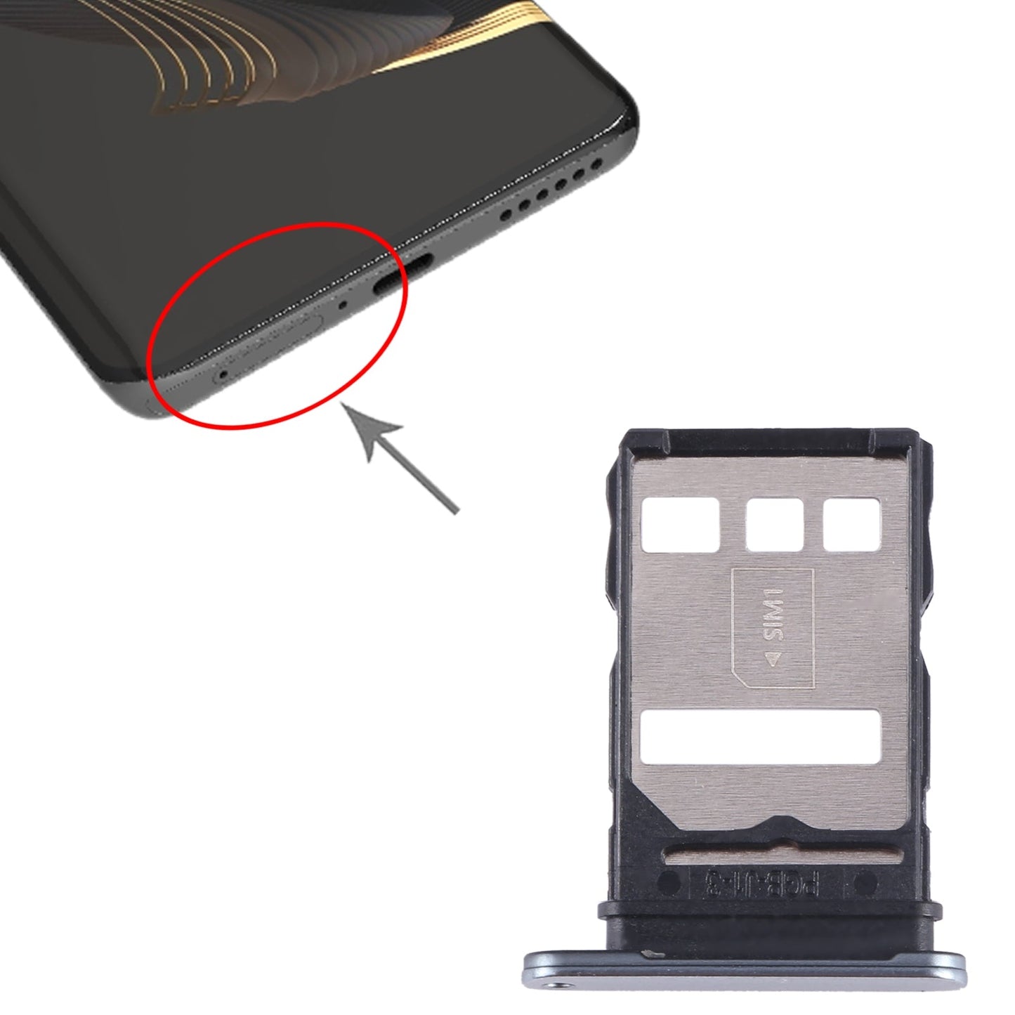 For Huawei nova 10 SIM Card Tray (Silver)