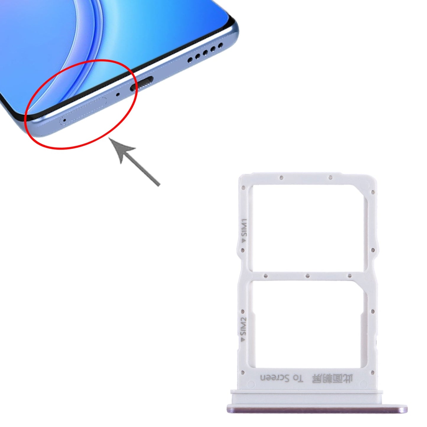 For Honor V40 Lite SIM + SIM Card Tray (Purple)