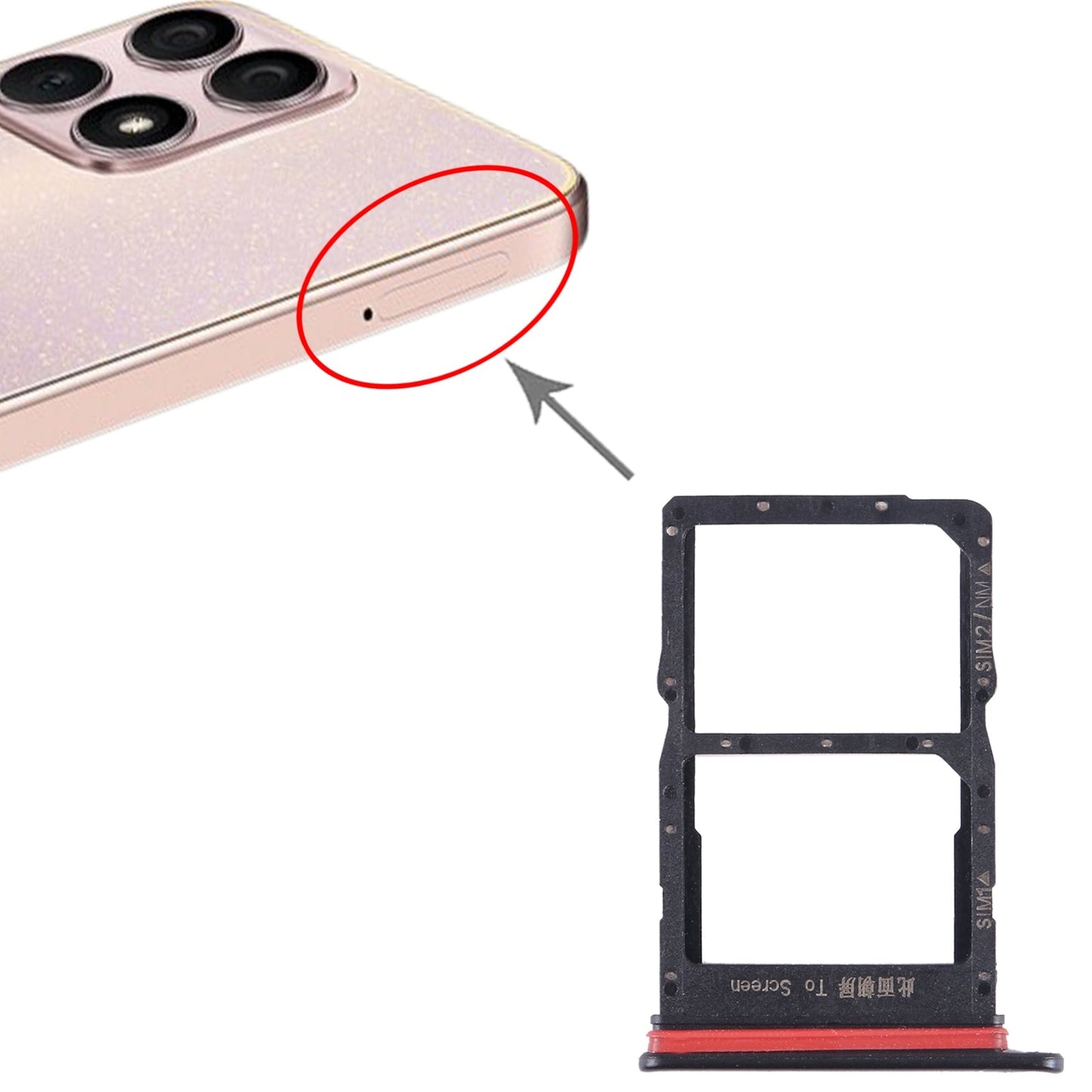 For Honor X30 Max SIM + SIM / NM Card Tray (Black)