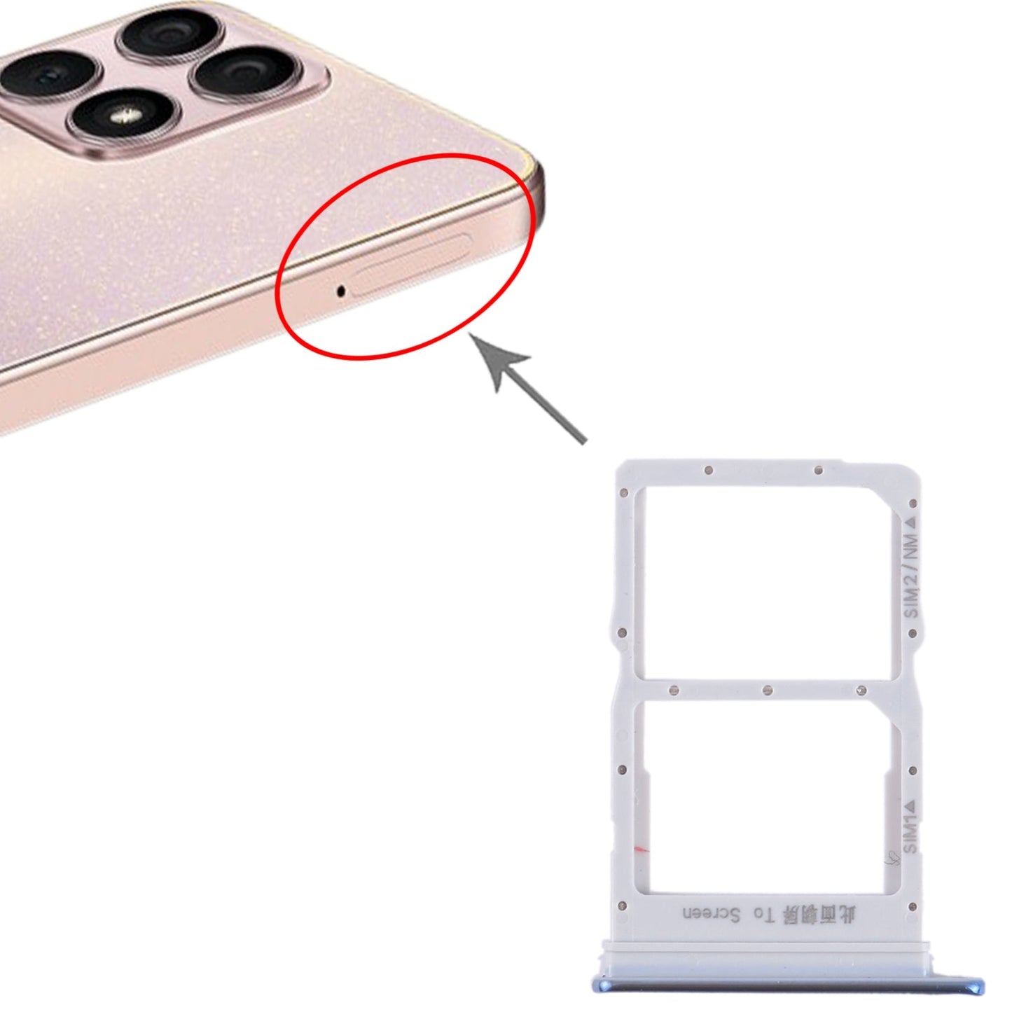 For Honor X30 Max SIM + SIM / NM Card Tray (Silver)