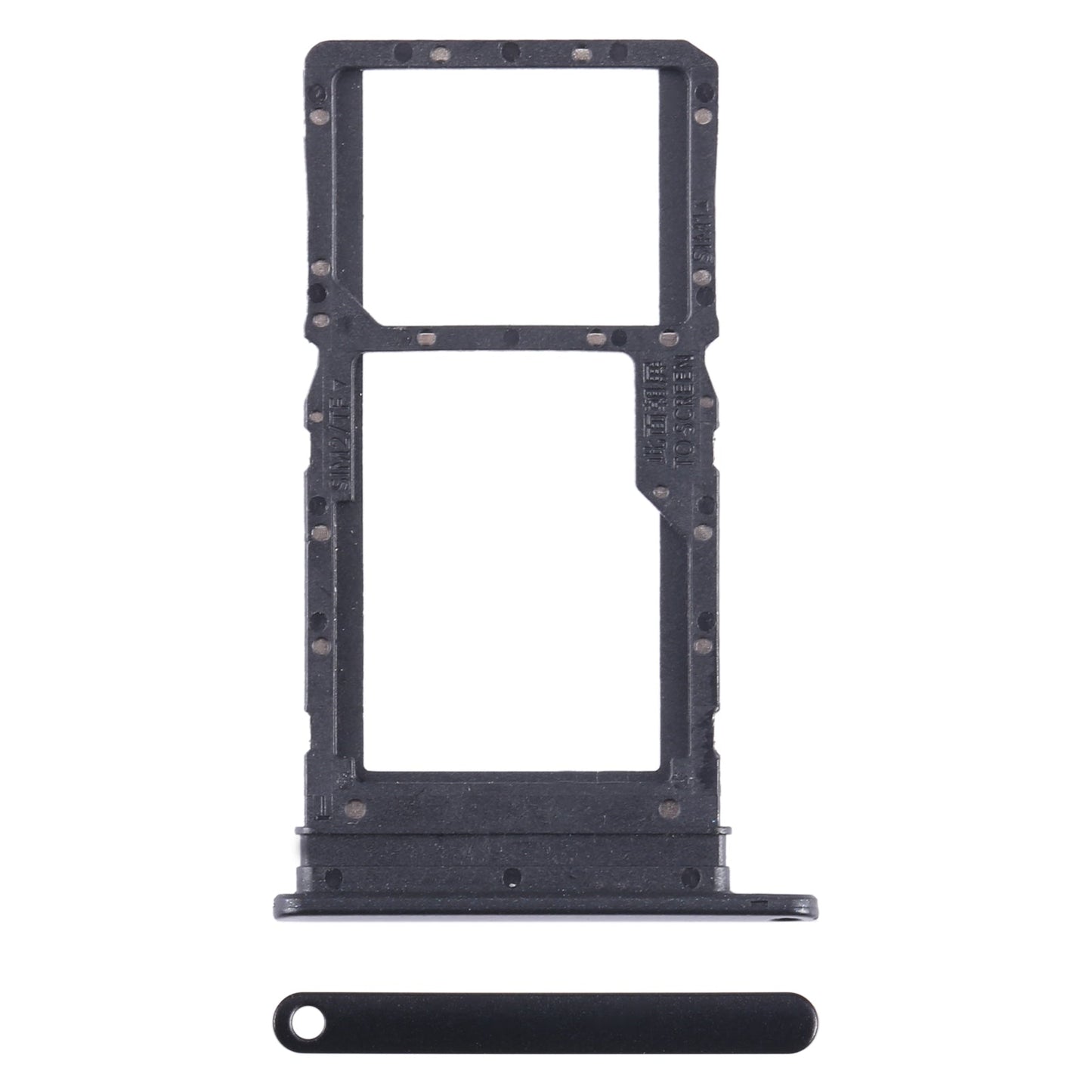 For Honor Play6T SIM + SIM / Micro SD Card Tray (Black)