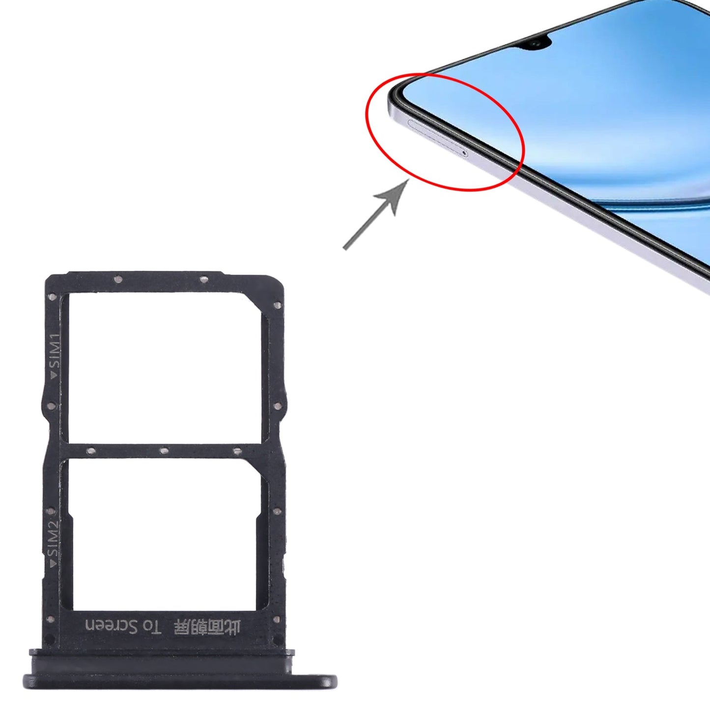 For Honor Play 20 Pro SIM + SIM Card Tray (Black)