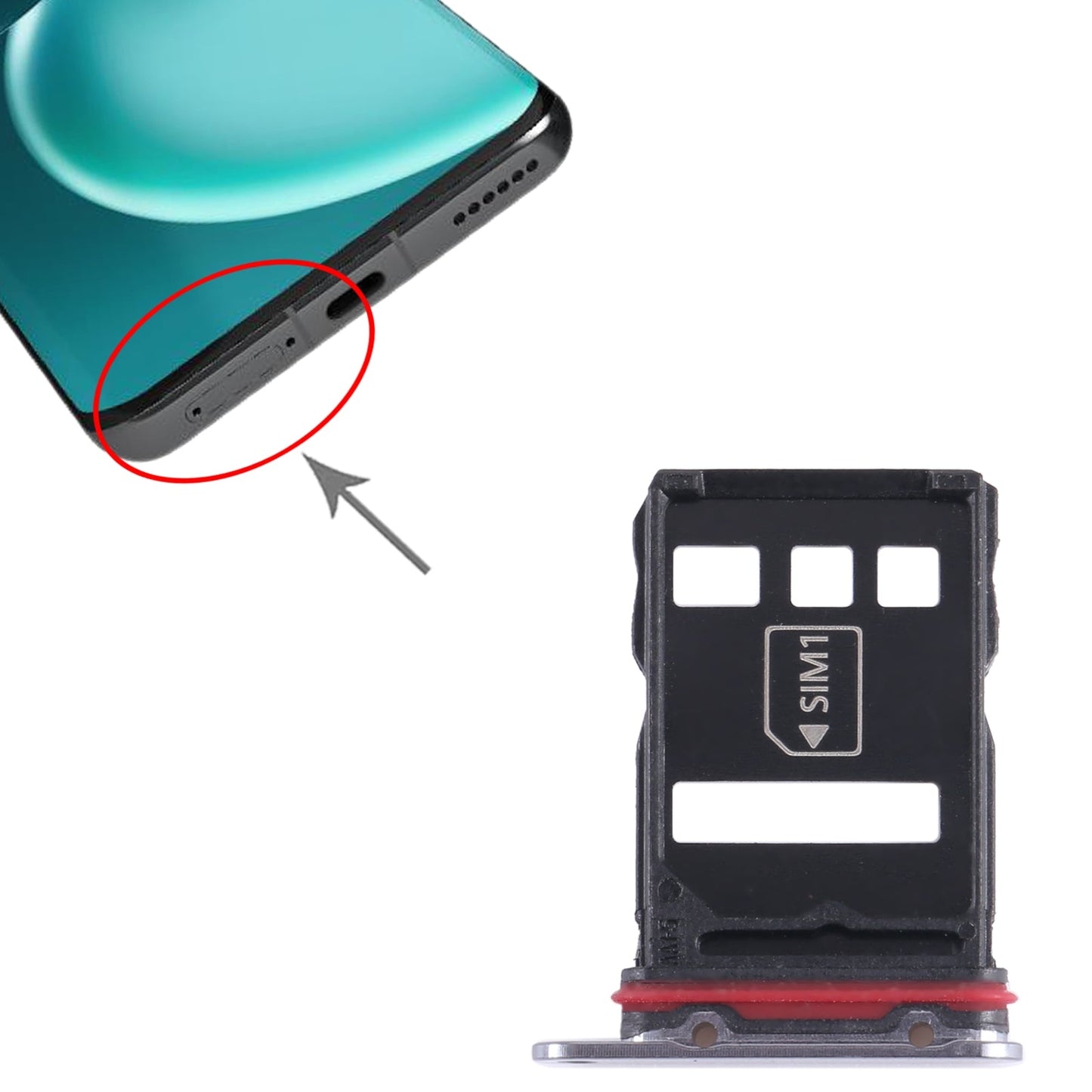 For Honor Magic4 Pro SIM + NM Card Tray (Black)