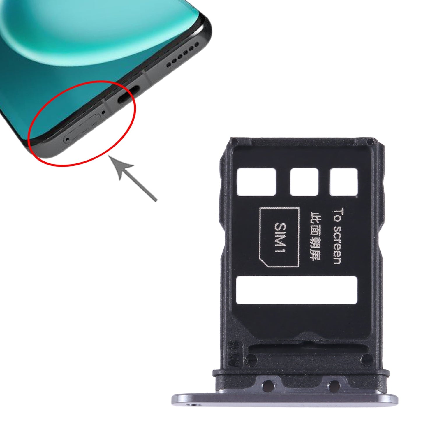 For Honor Magic4 SIM + SIM Card Tray (Black)